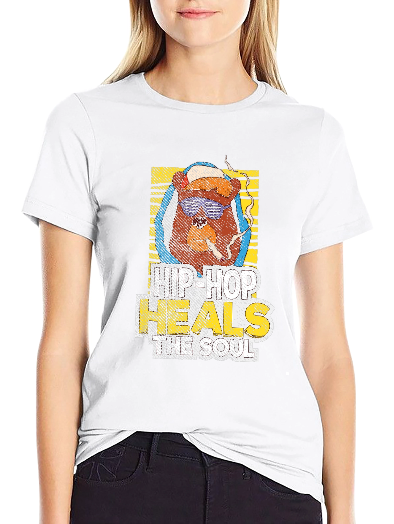 Hip Hop Bear Graphic T-Shirt
