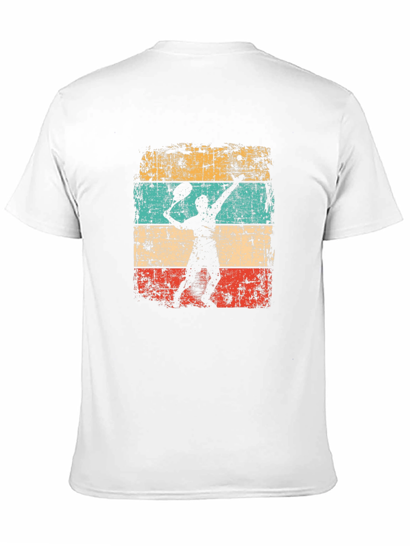 Retro Tennis Player Graphic Black T-Shirt