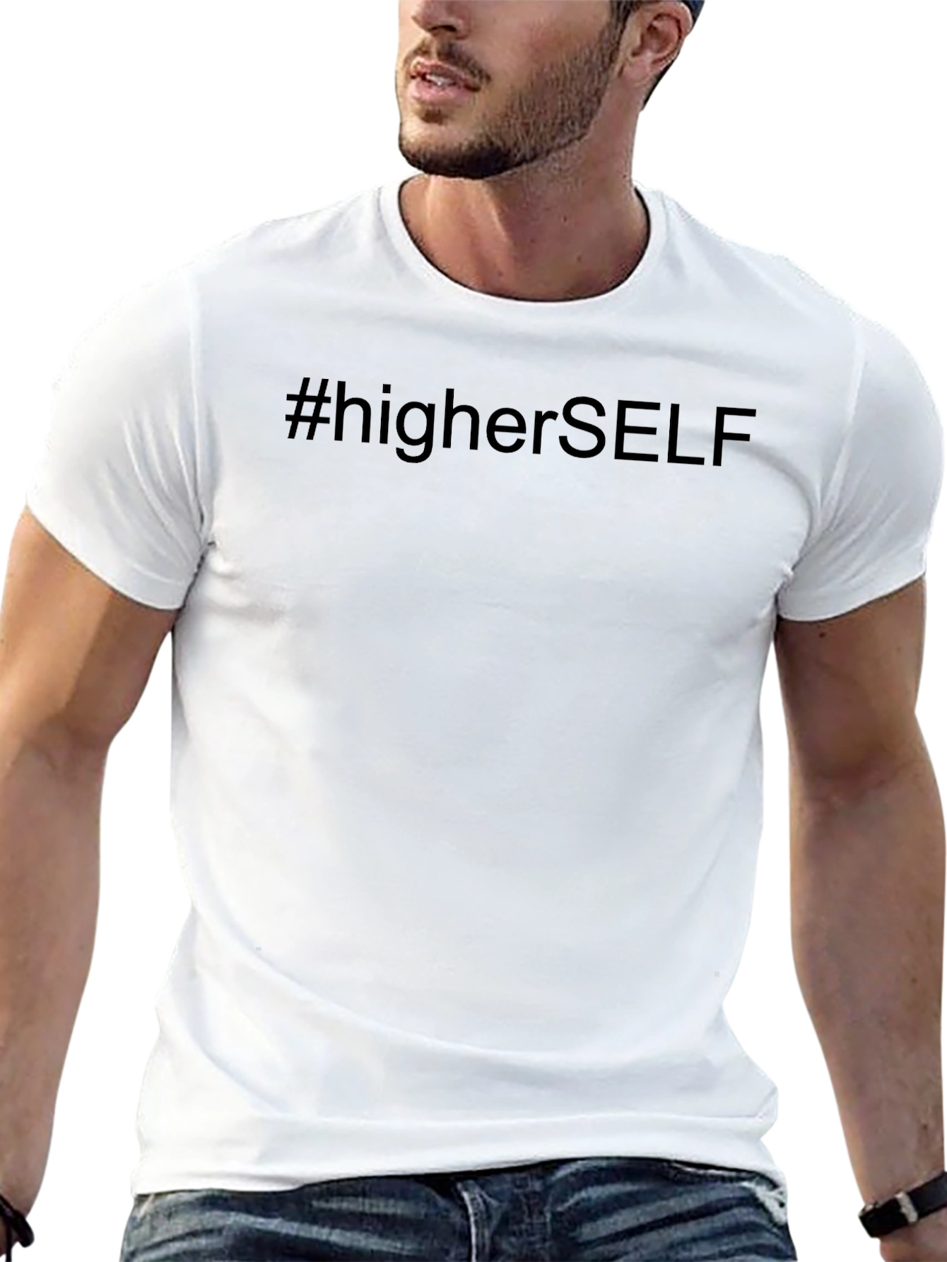 #higherSELF Black Graphic Tee - Mens Casual T-Shirt