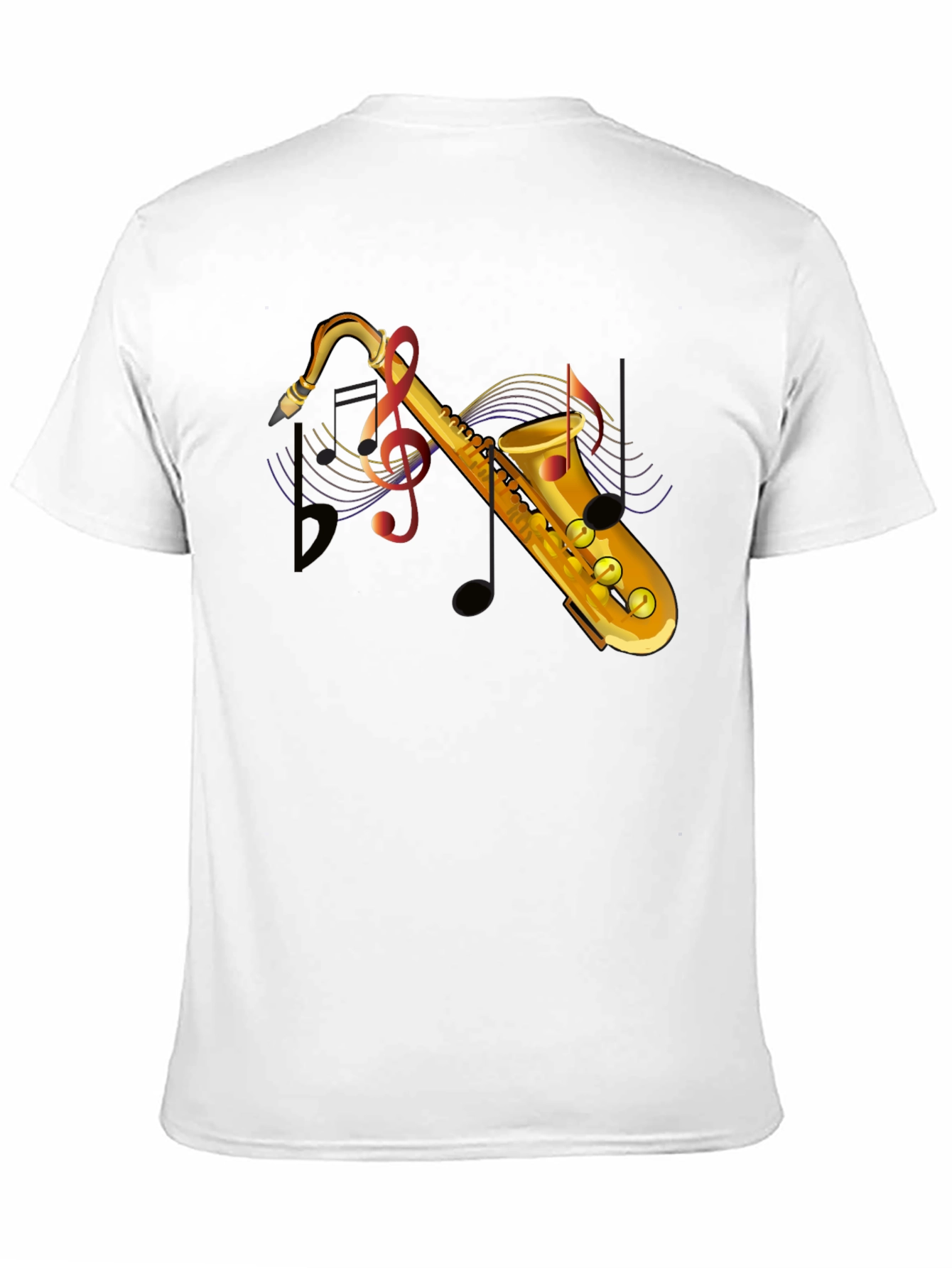 Saxophone Graphic Black T-Shirt - Music Lover Tee