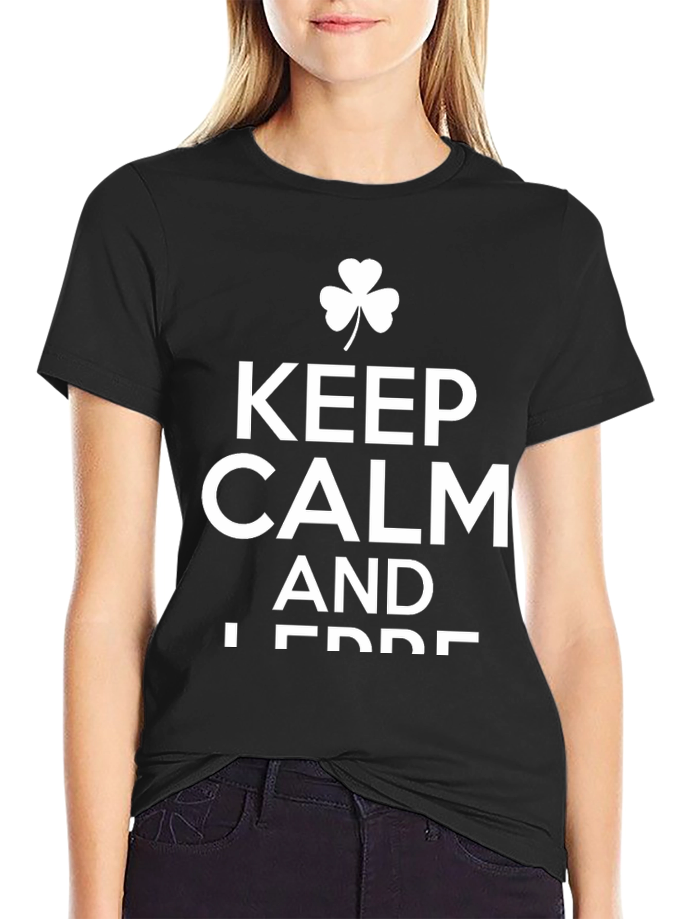 Keep Calm Lucky Irish T-Shirt Clover Design