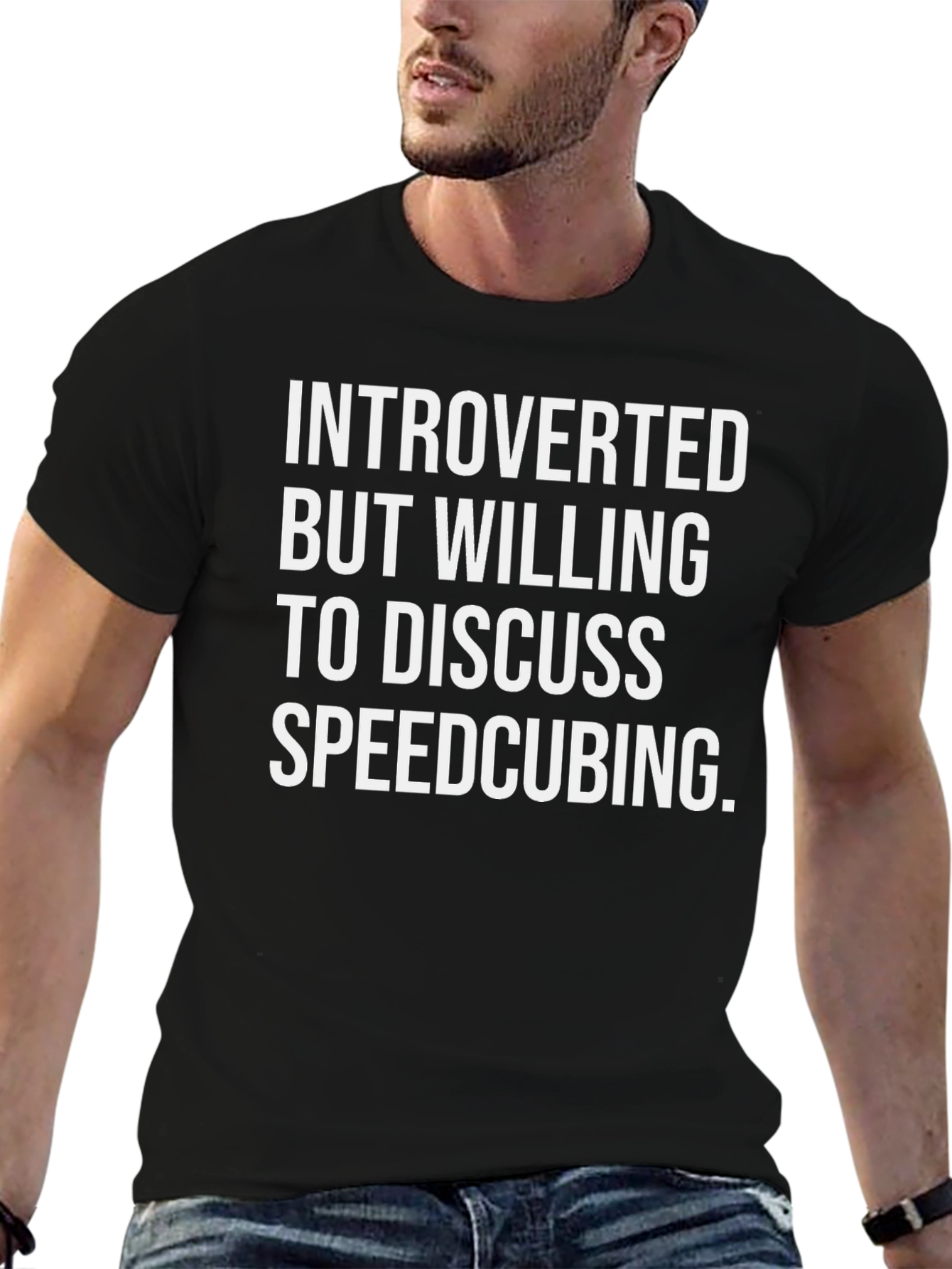 Introverted Speedcubing T-Shirt - Black Funny Tee