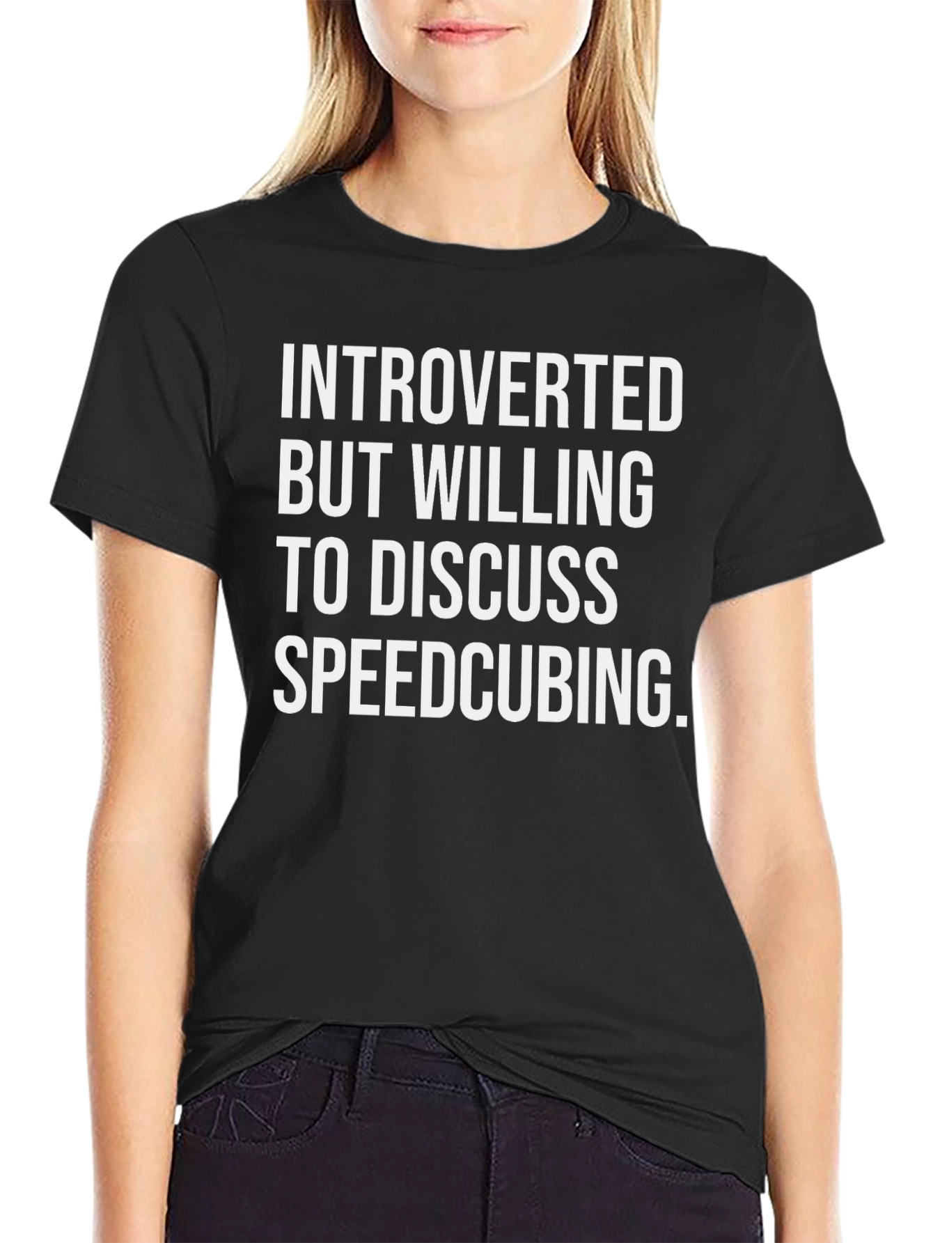 Introverted Speedcubing T-Shirt - Black Funny Tee