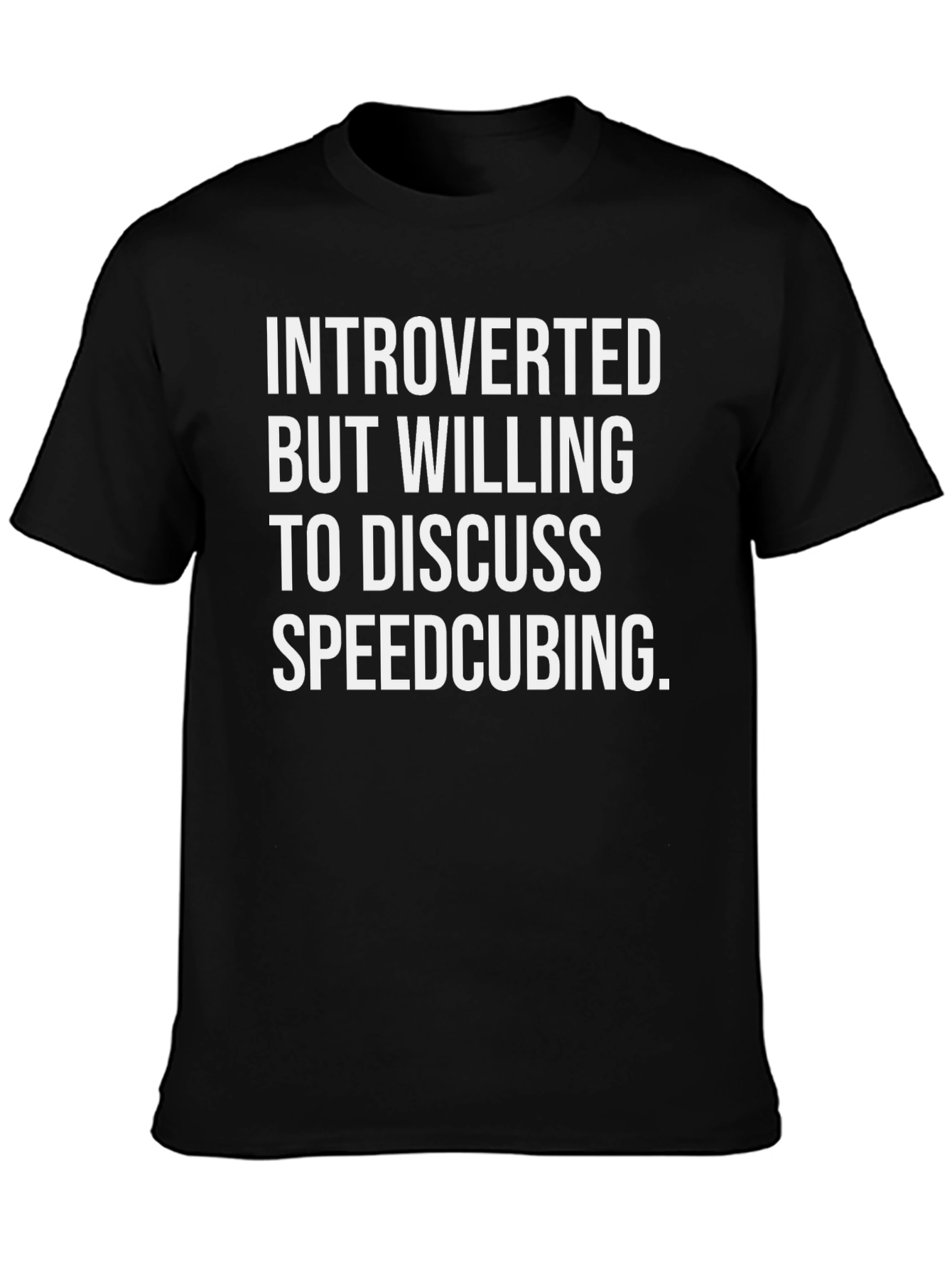 Introverted Speedcubing T-Shirt - Black Funny Tee