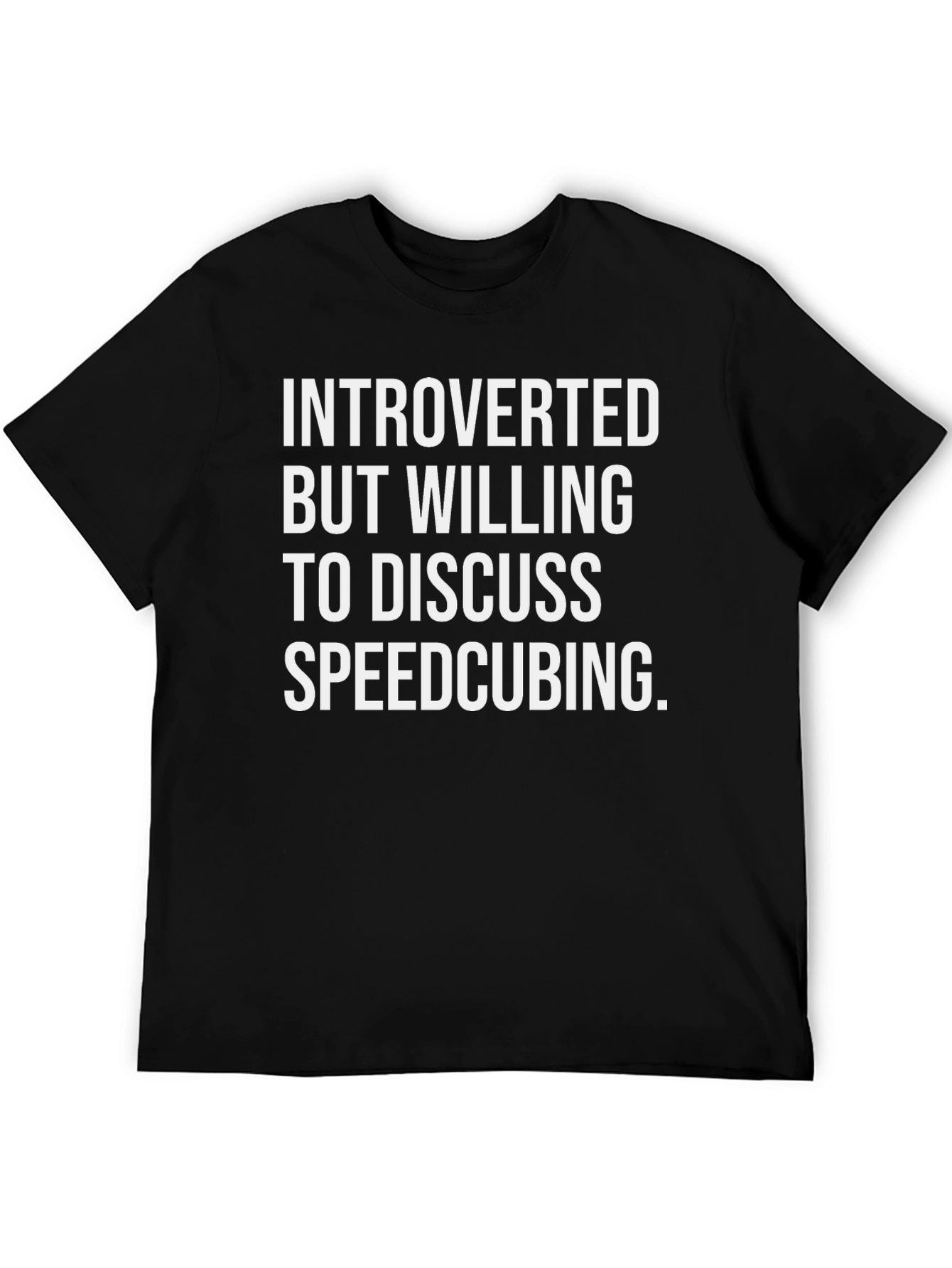 Introverted Speedcubing T-Shirt - Black Funny Tee