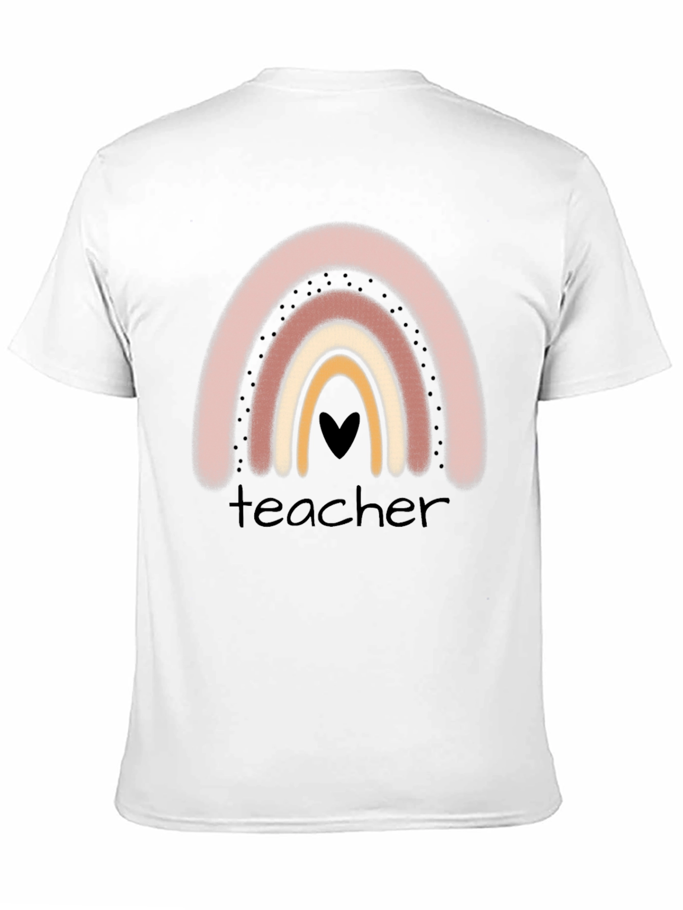 Teacher Rainbow Graphic Tee - Black Crew Neck T-Shirt