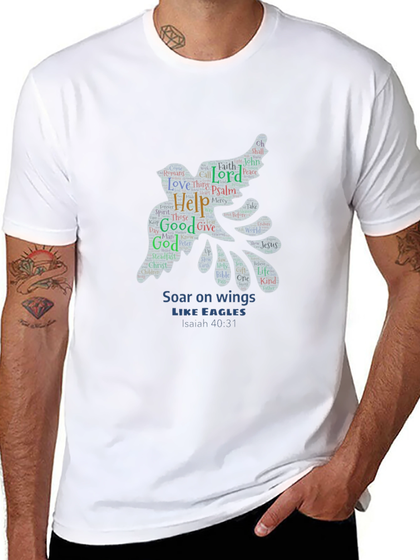 Soar on Wings Eagle Word Art T-Shirt