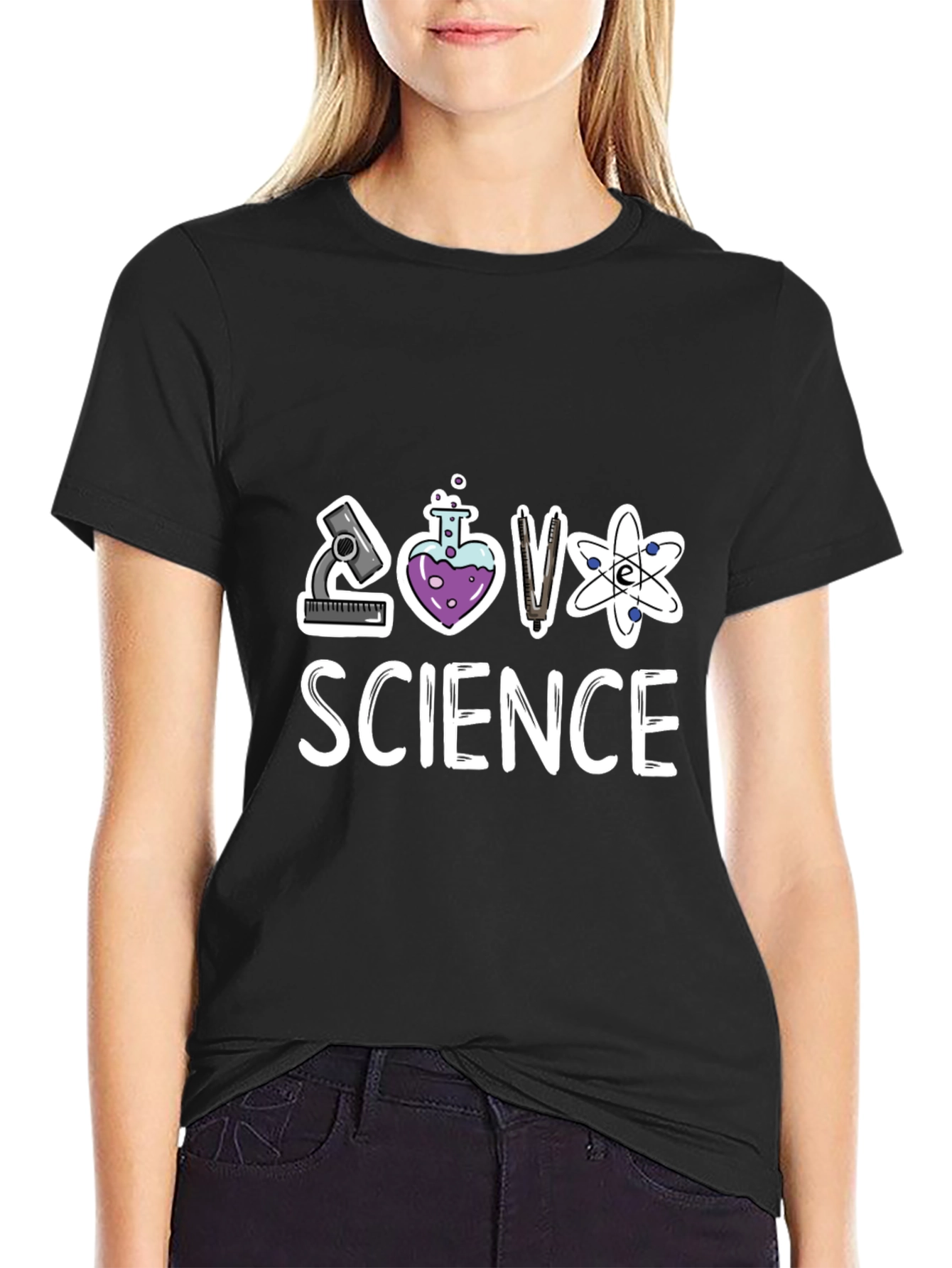 Science T-Shirt - Microscope Beaker Atoms