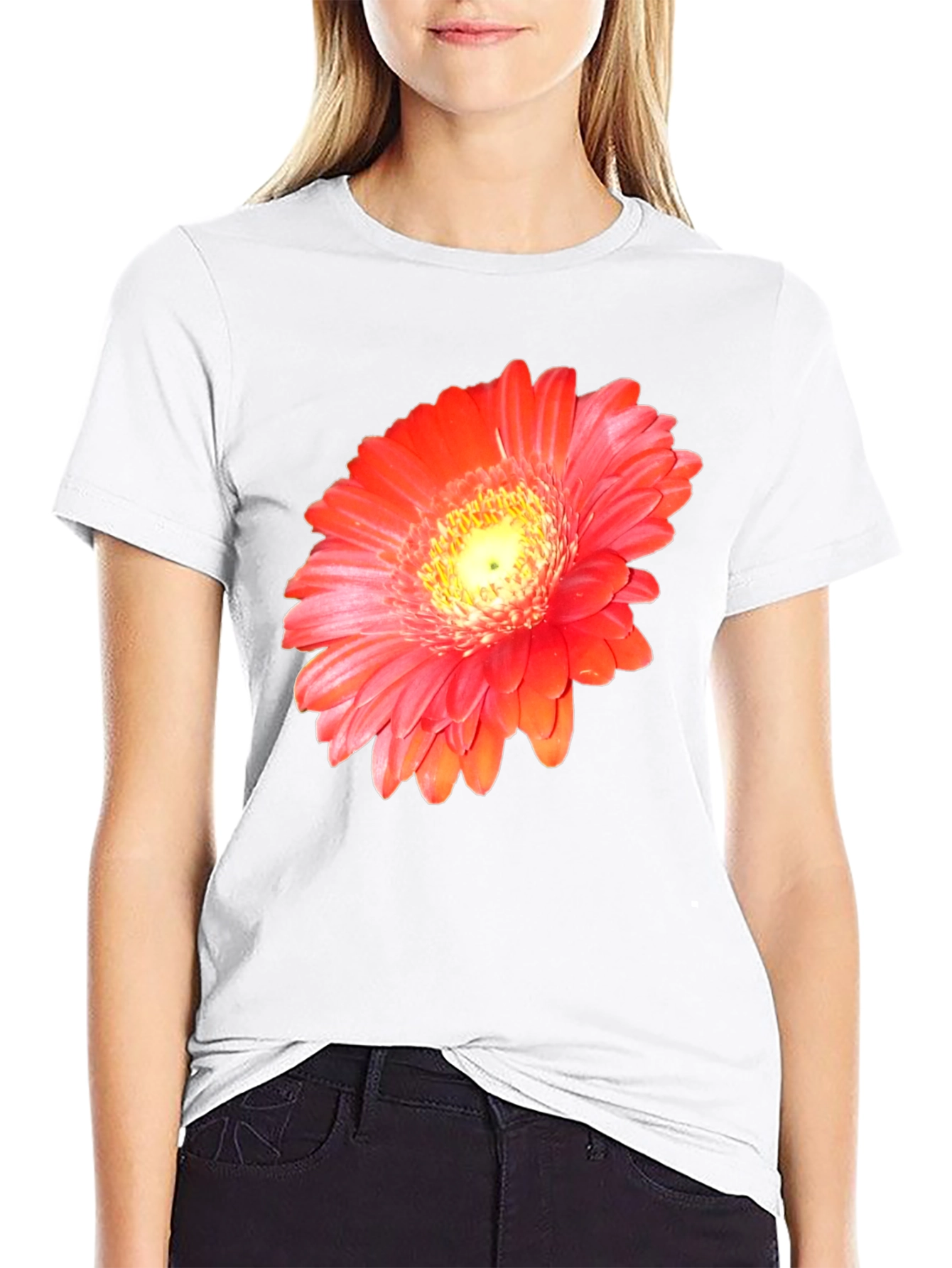 Bold Floral Graphic Black T-Shirt