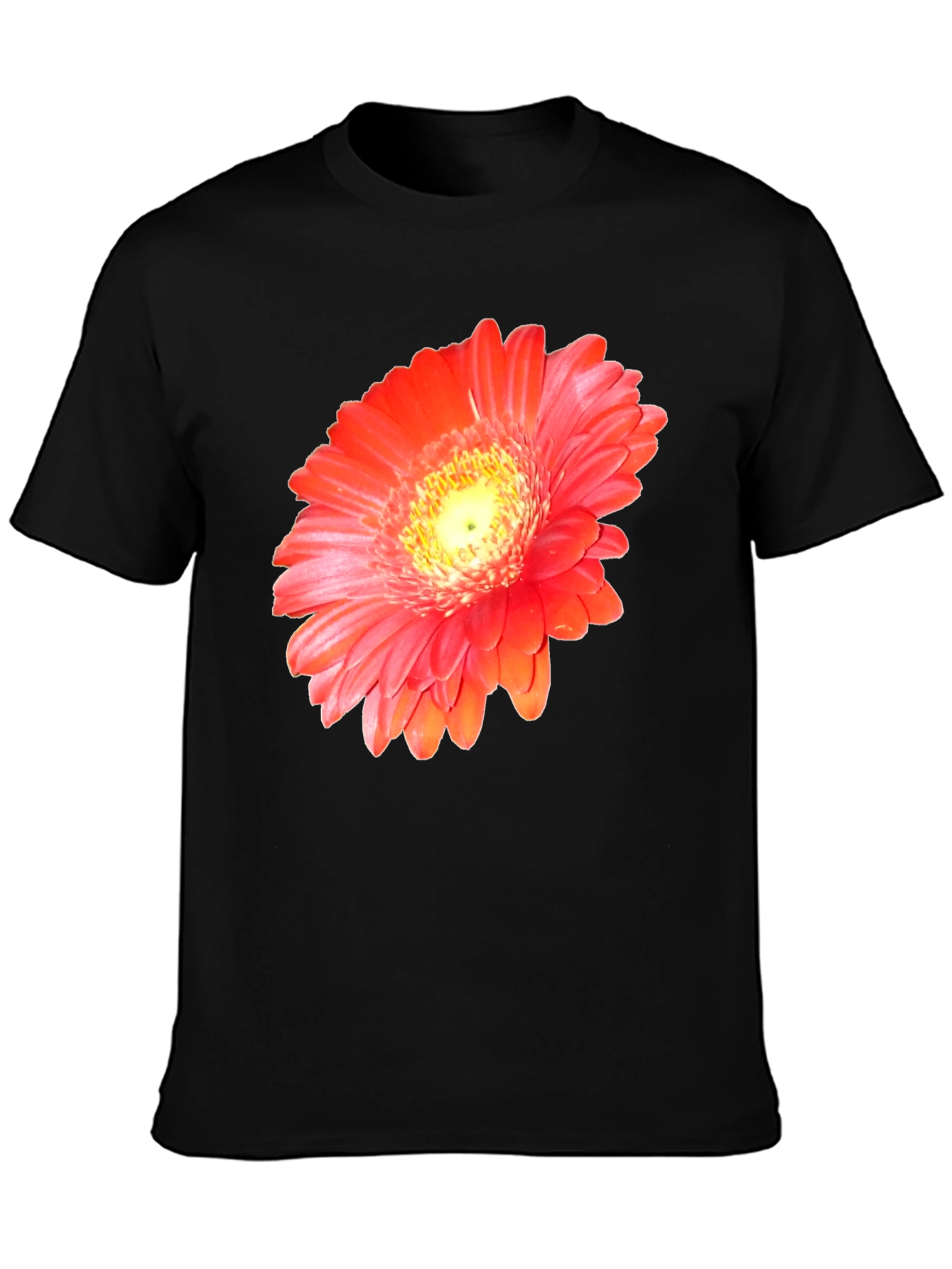 Bold Floral Graphic Black T-Shirt
