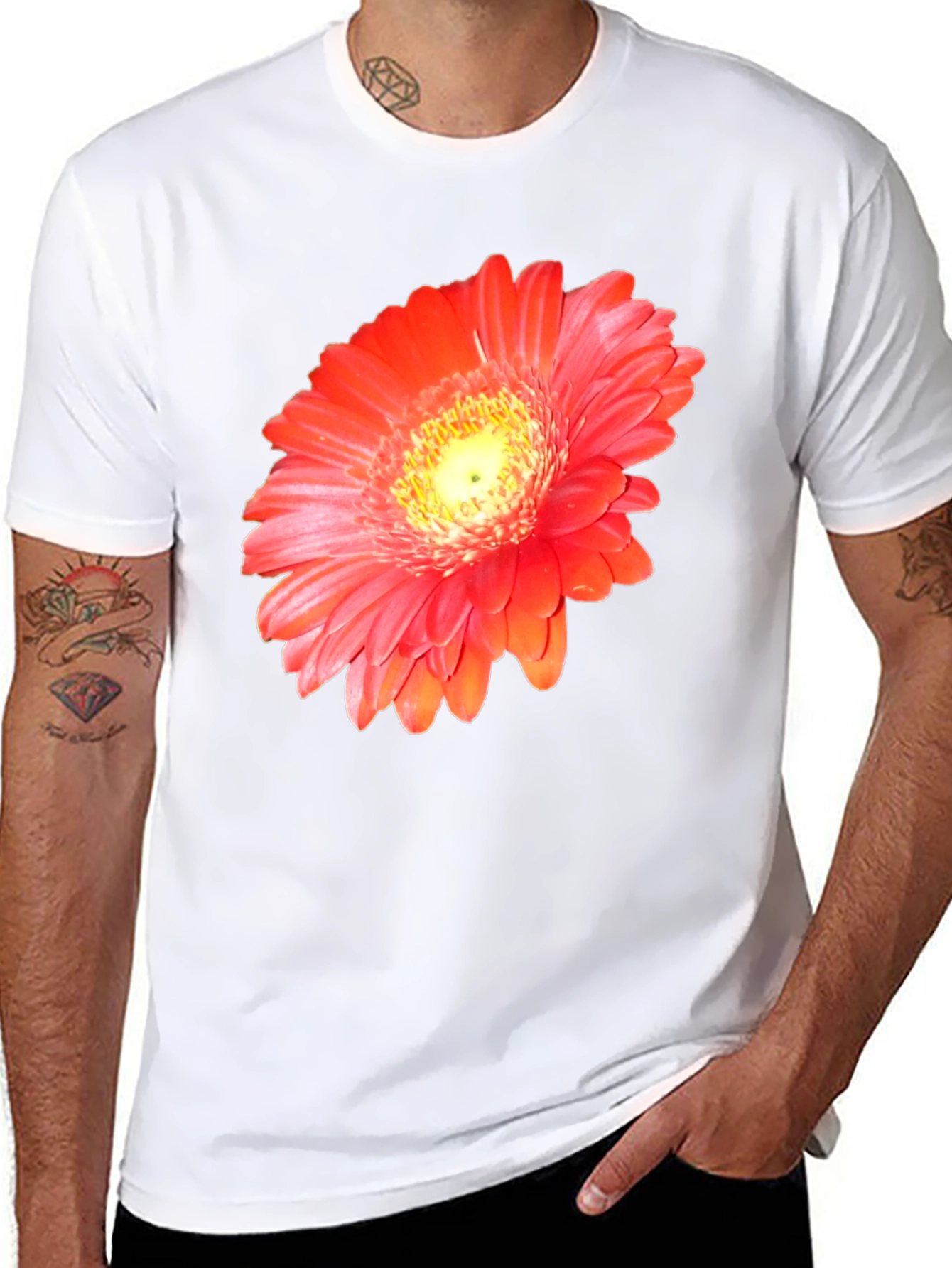 Bold Floral Graphic Black T-Shirt