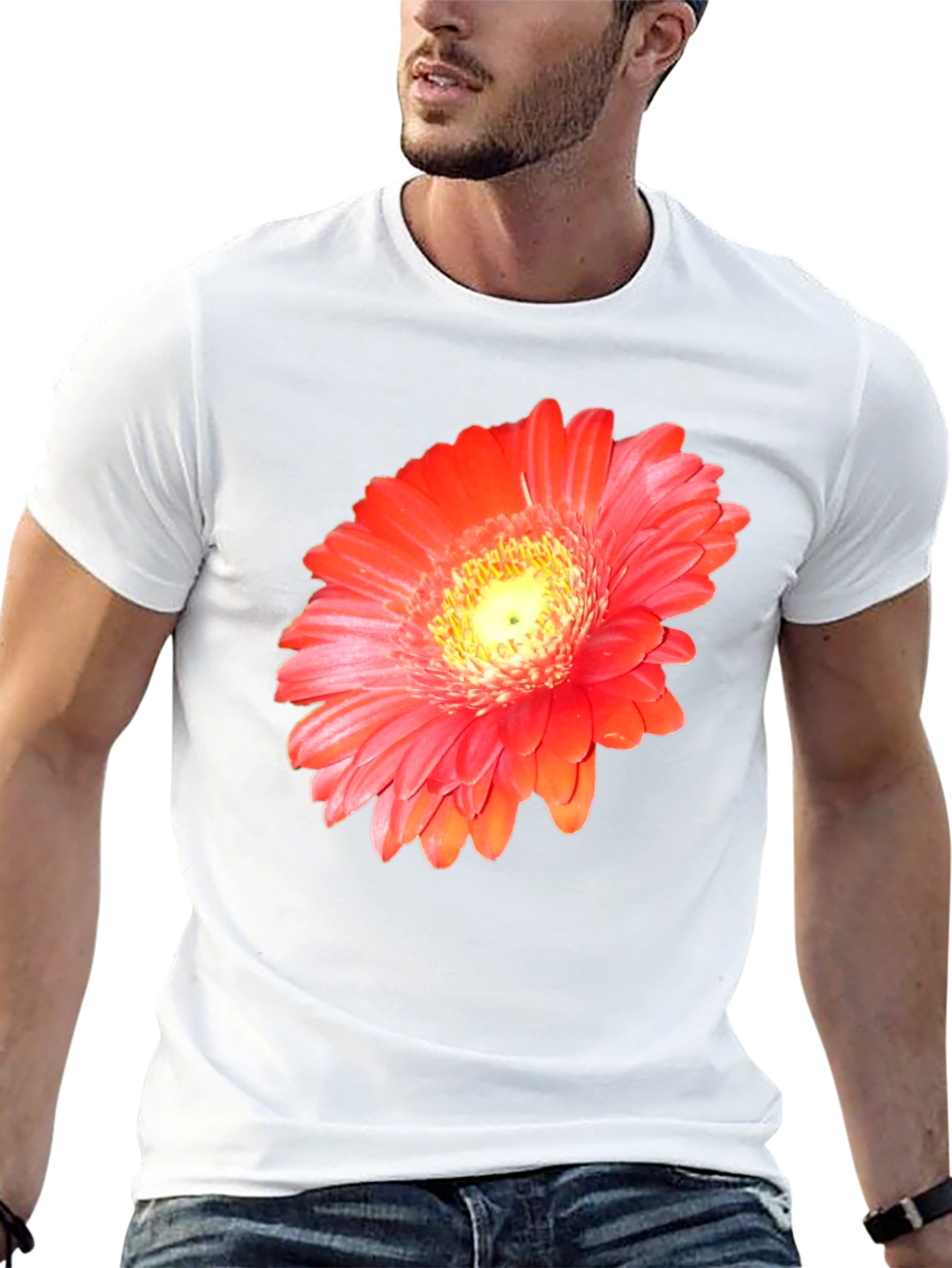 Bold Floral Graphic Black T-Shirt