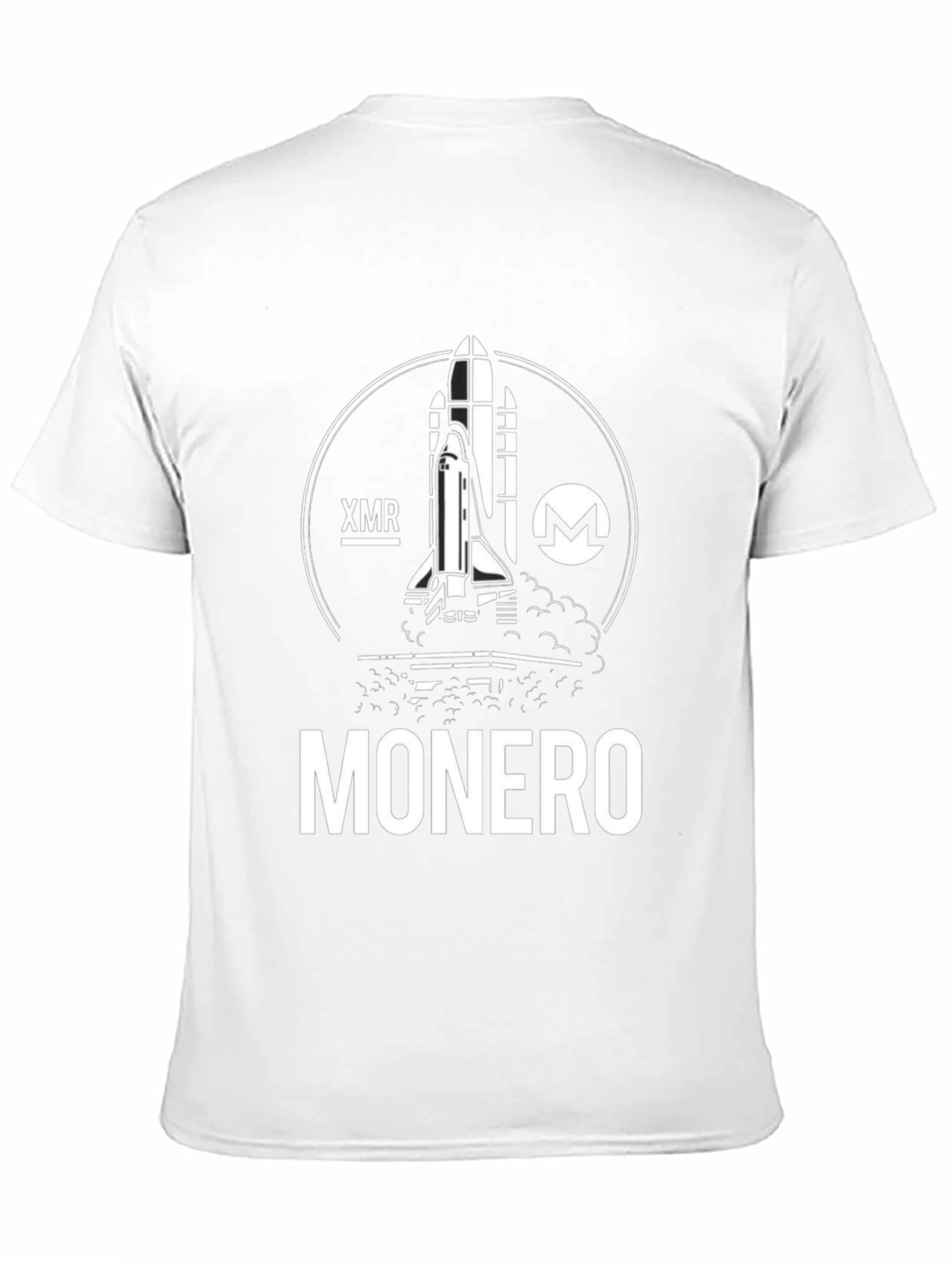 Monero Crypto Black T-Shirt - Space Shuttle Design