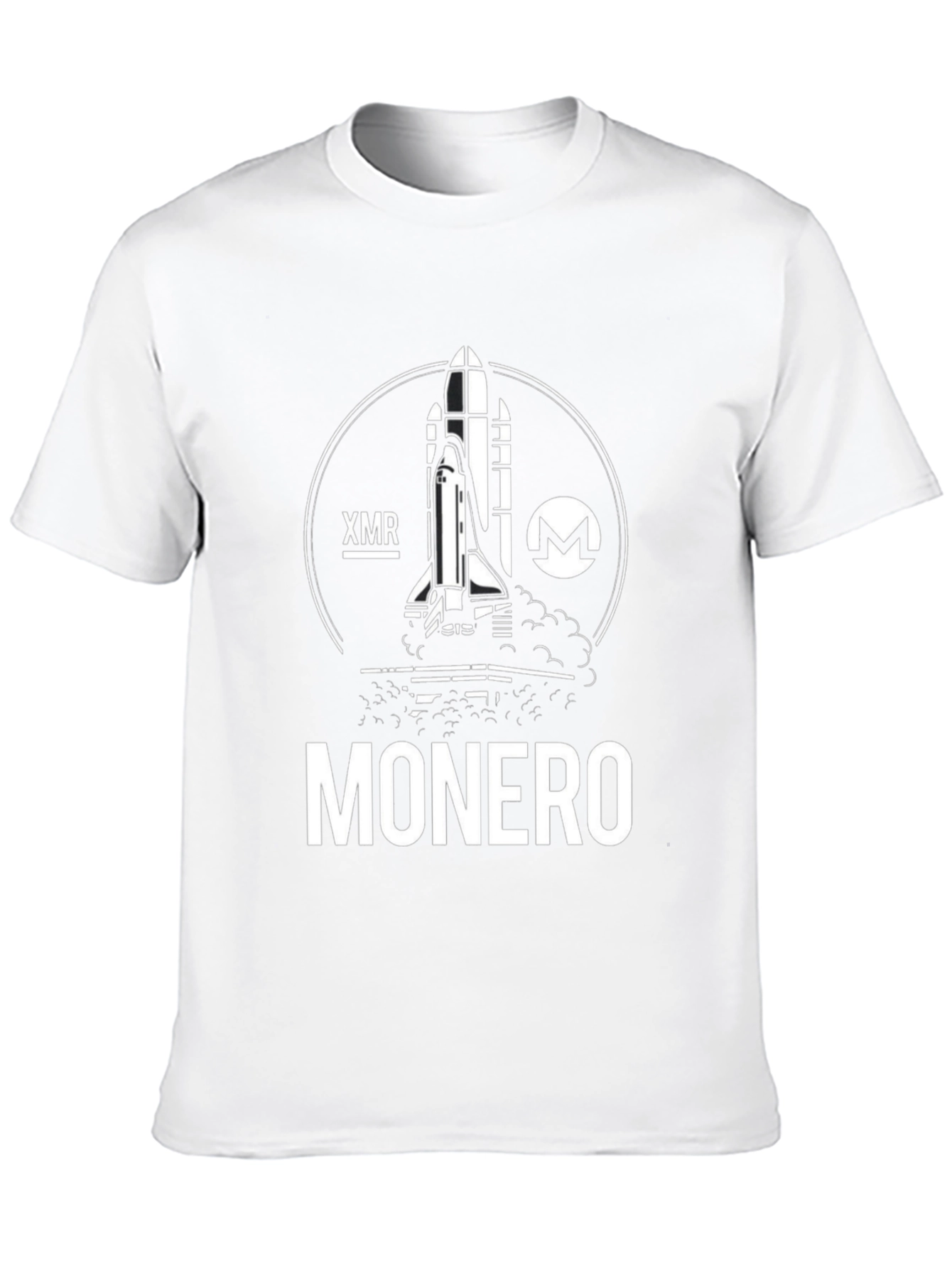 Monero Crypto Black T-Shirt - Space Shuttle Design