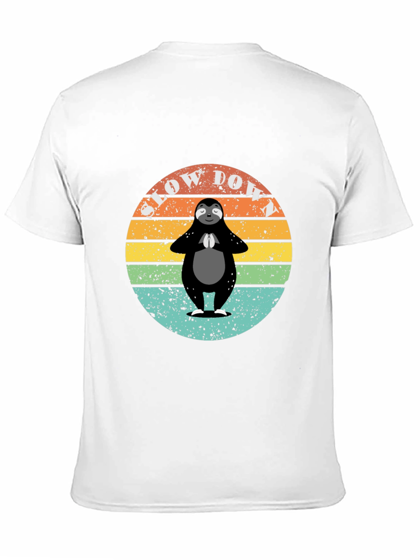 Retro Sloth Yoga T-Shirt - Slow Down