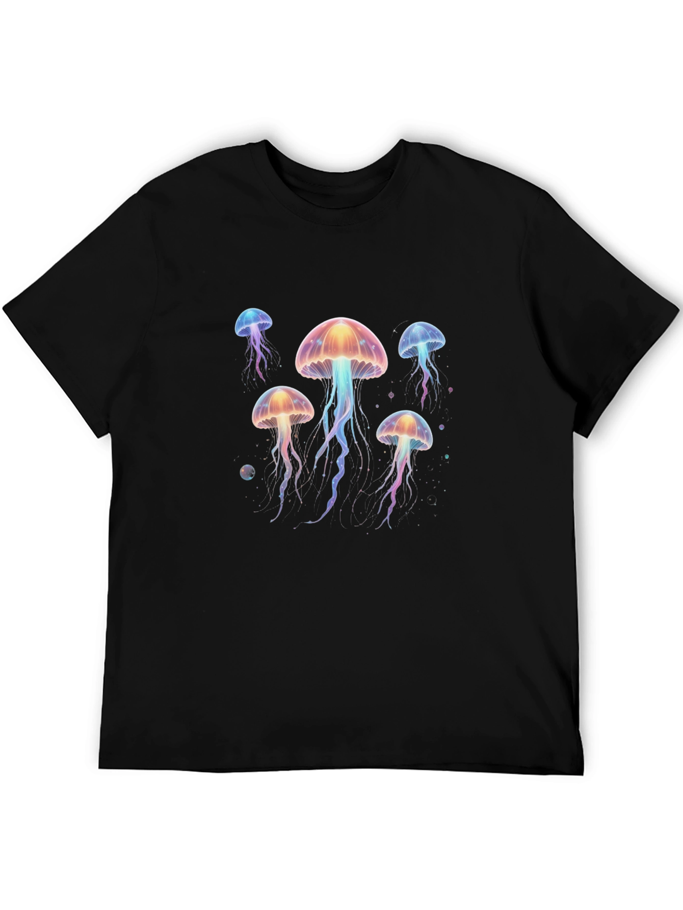 Jellyfish Graphic Print Black Tee