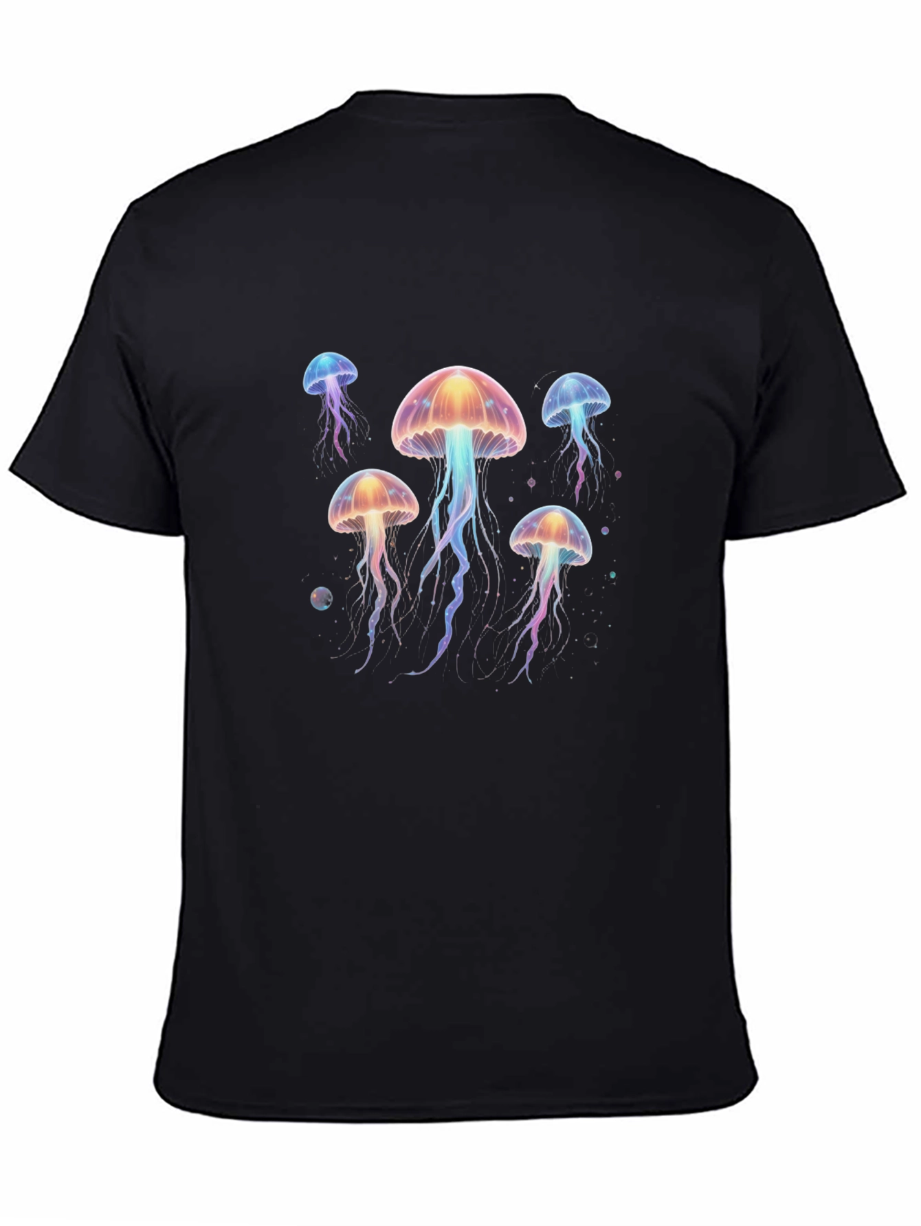 Jellyfish Graphic Print Black Tee