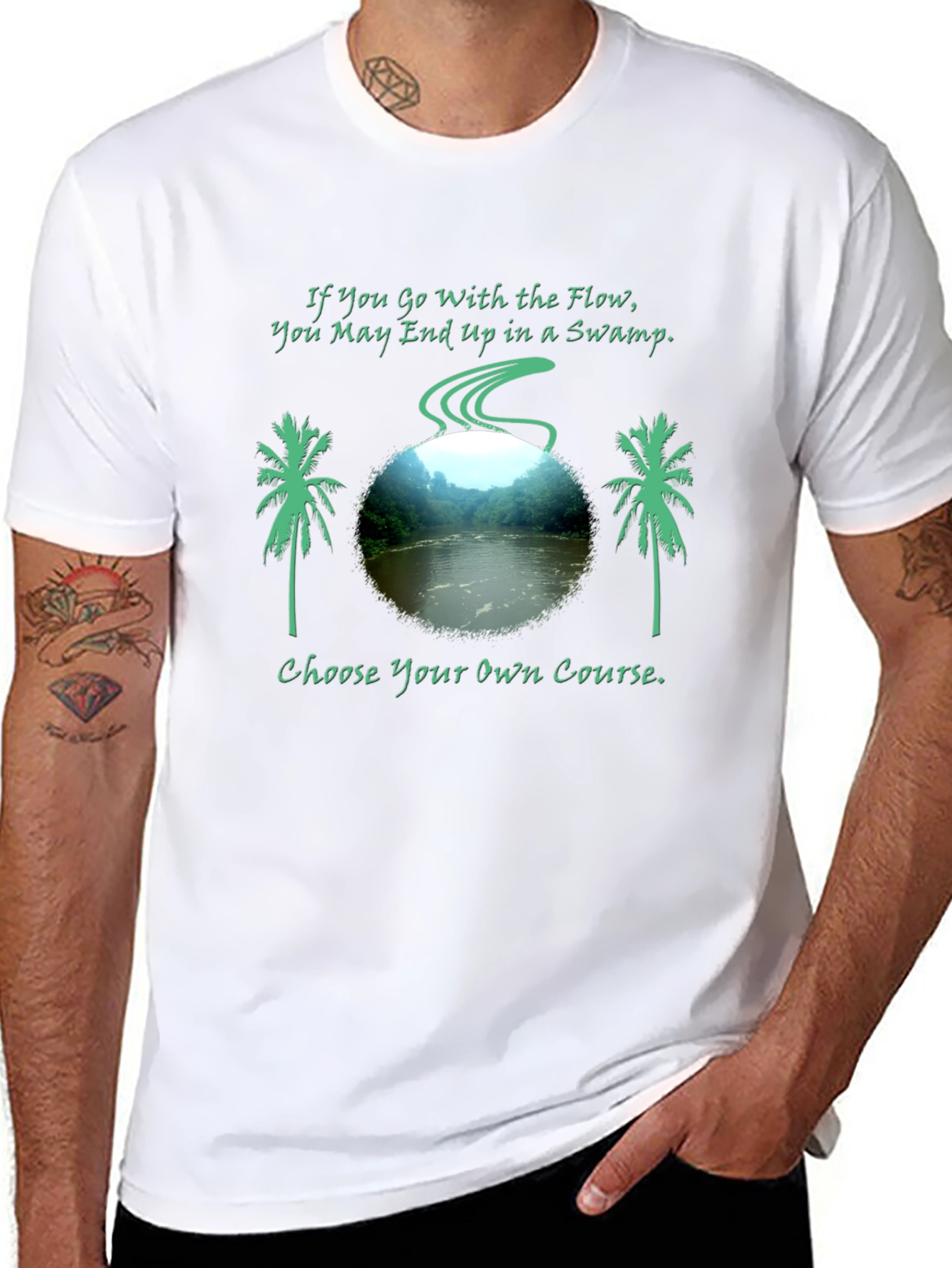 Swamp Flow Mens Graphic Tee - Choose Your Course