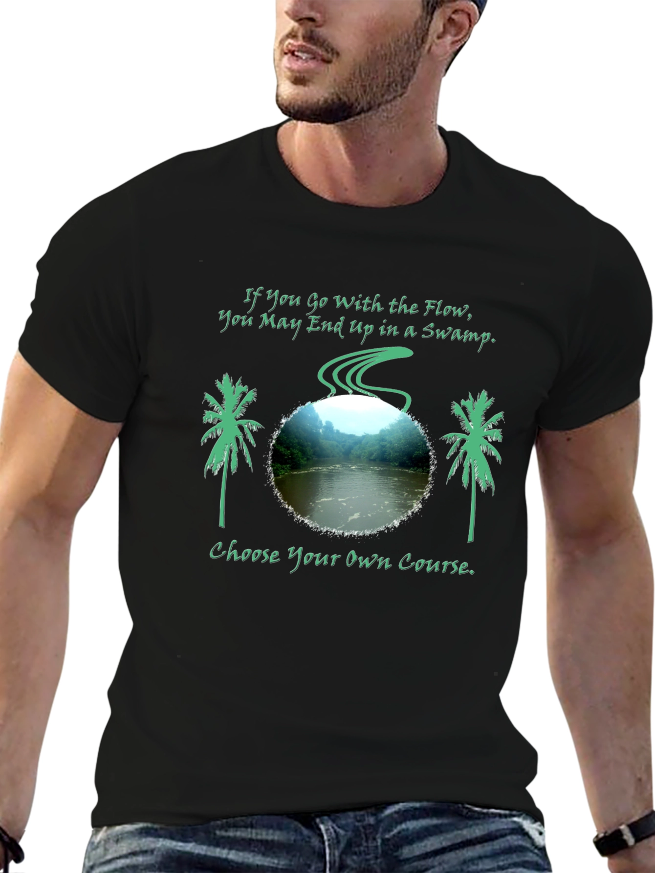 Swamp Flow Mens Graphic Tee - Choose Your Course