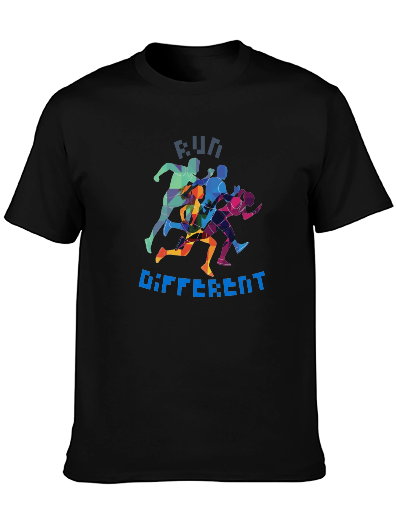 Run Different Graphic Tee - Black Crew Neck