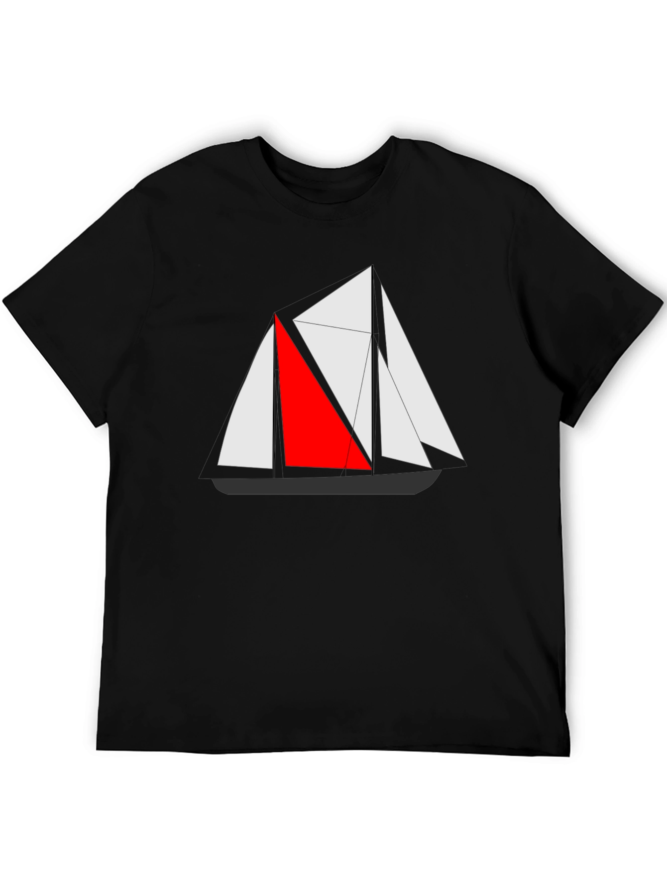 Sailboat Graphic Tee - Mens Black T-Shirt