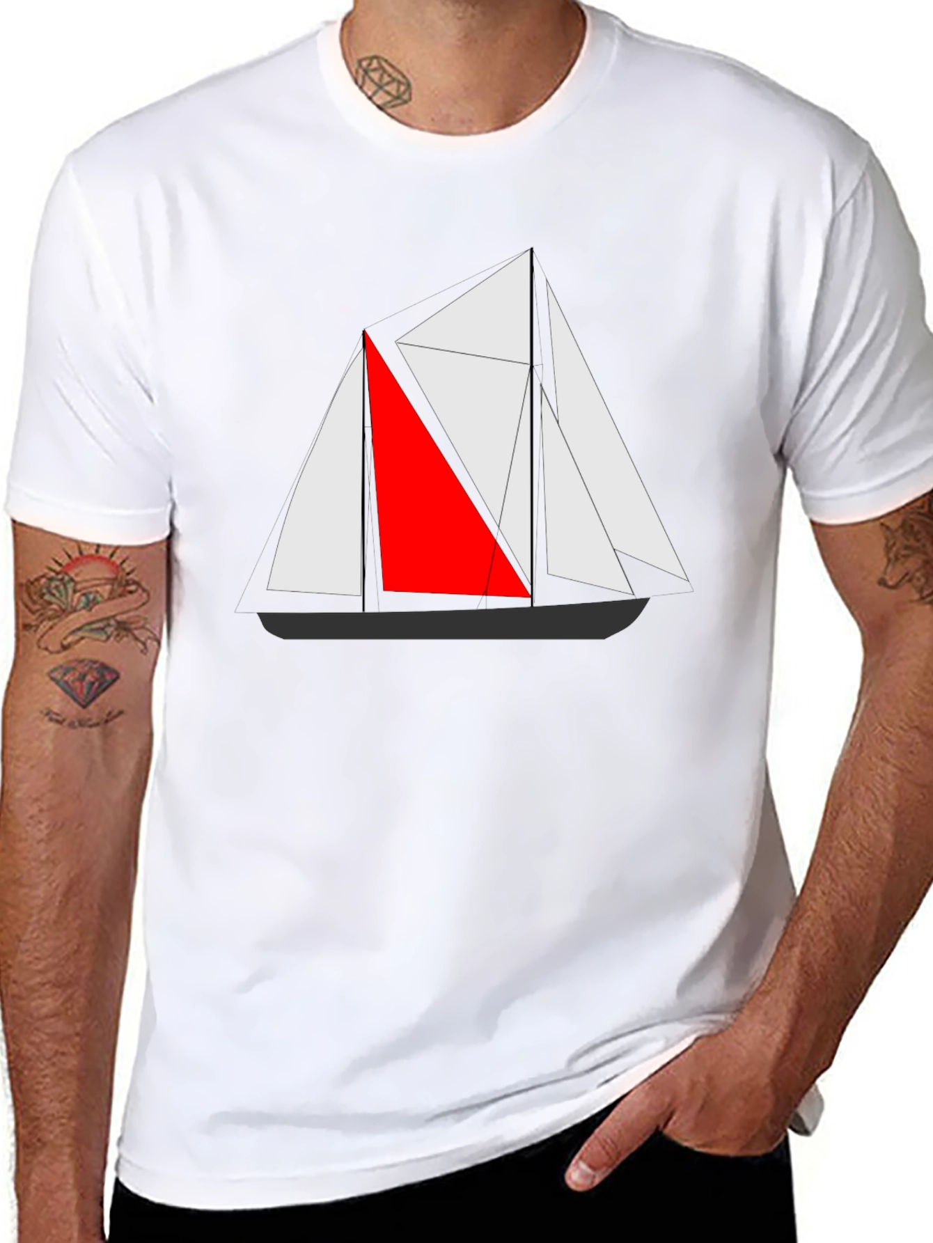 Sailboat Graphic Tee - Mens Black T-Shirt