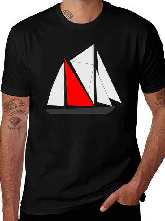 Sailboat Graphic Tee - Mens Black T-Shirt