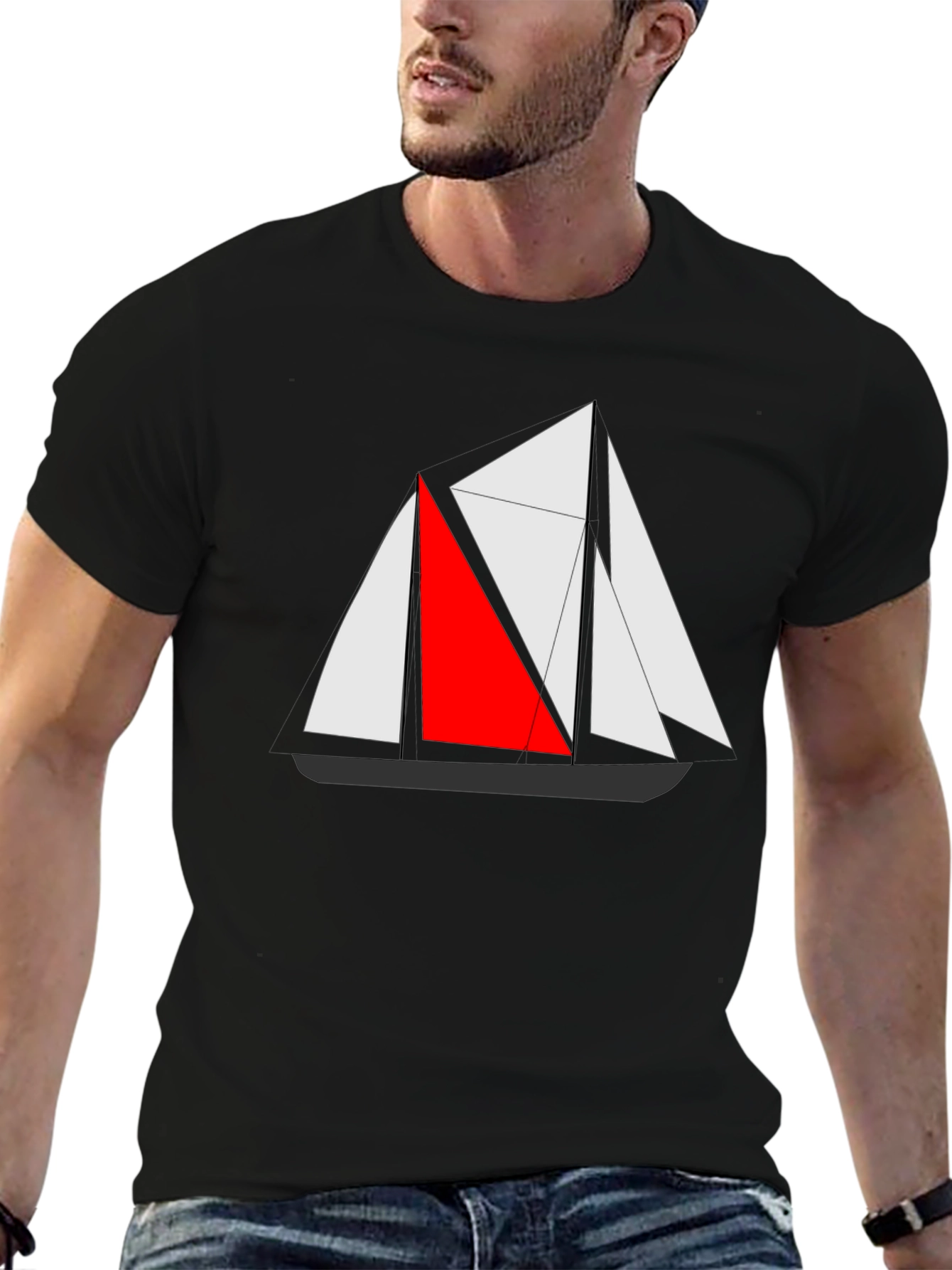 Sailboat Graphic Tee - Mens Black T-Shirt