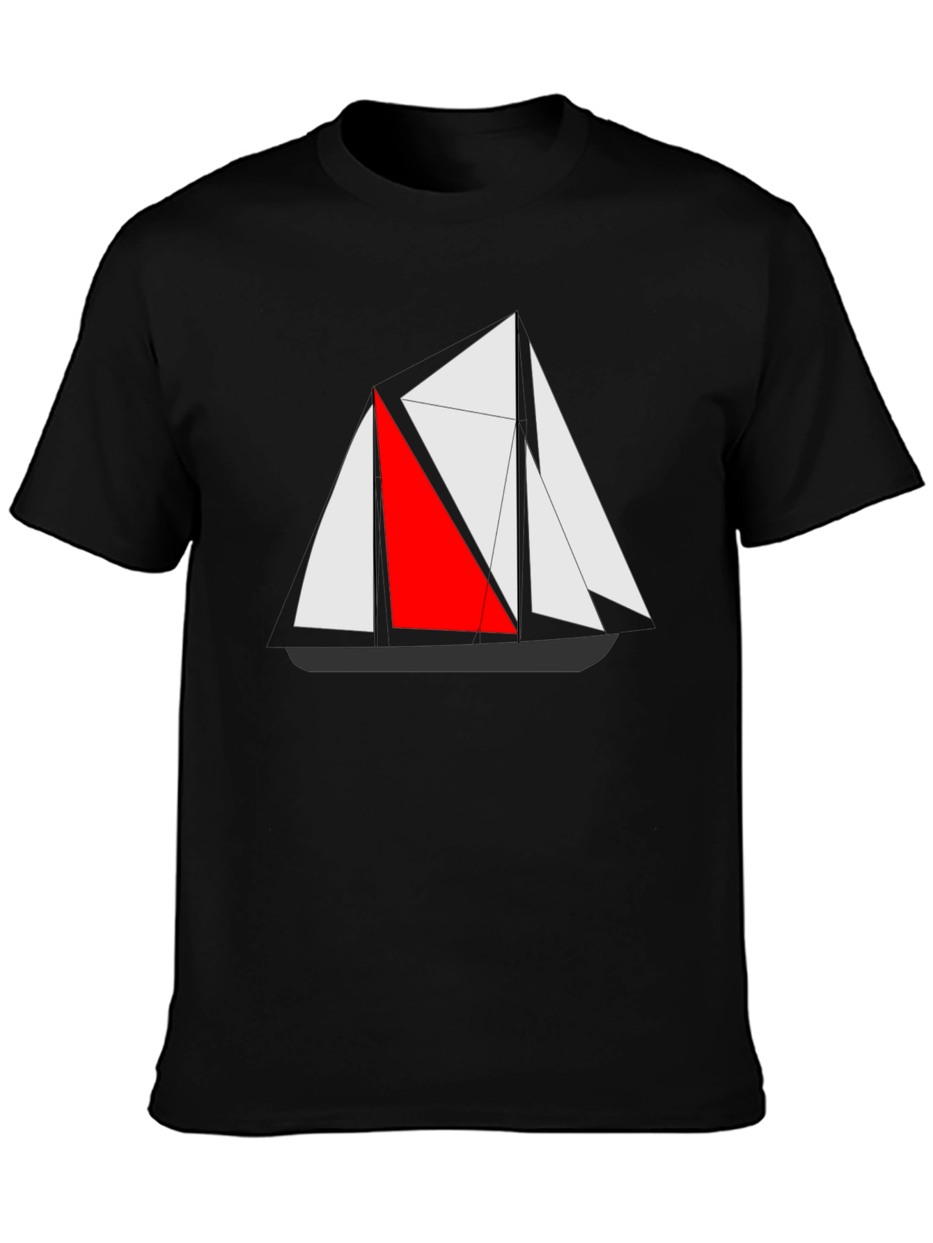 Sailboat Graphic Tee - Mens Black T-Shirt