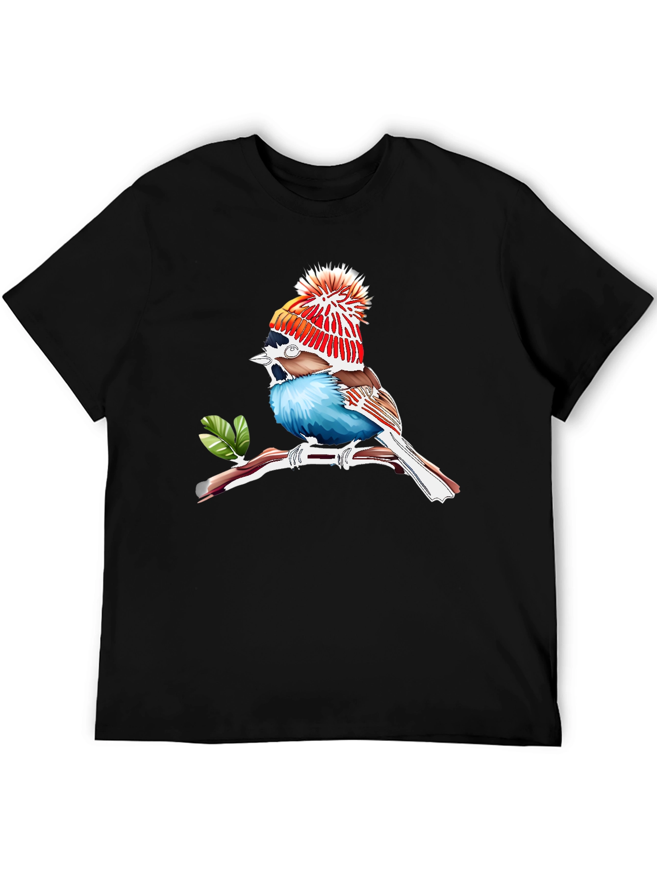 Whimsical Bird Graphic Tee - Unique Animal Print T-Shirt