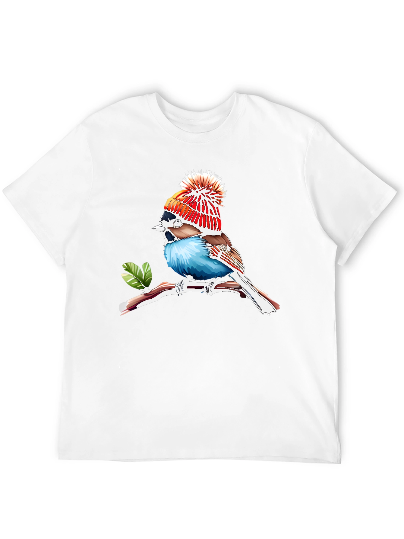 Whimsical Bird Graphic Tee - Unique Animal Print T-Shirt