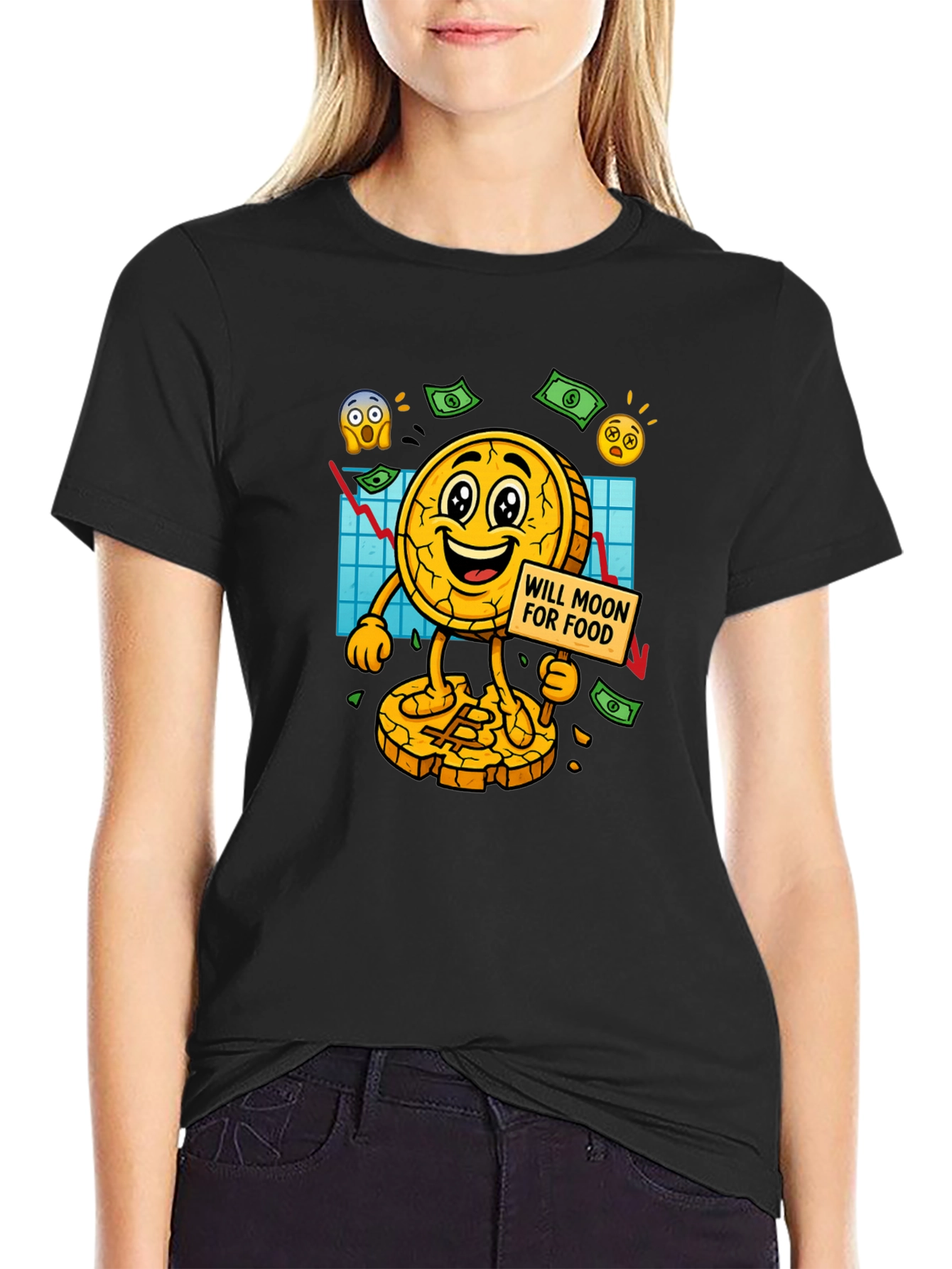 Bitcoin Mooning For Food T-Shirt