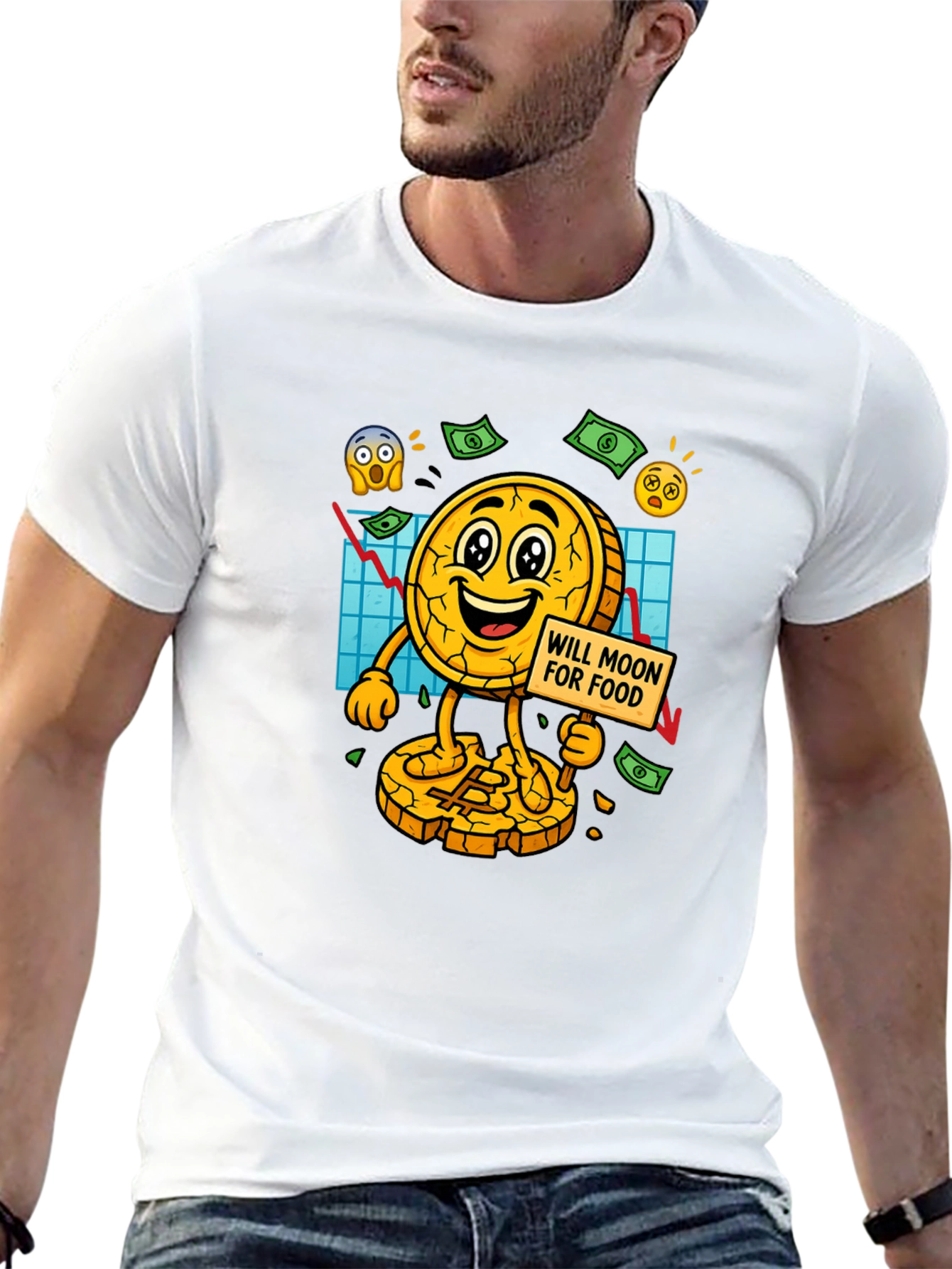 Bitcoin Mooning For Food T-Shirt