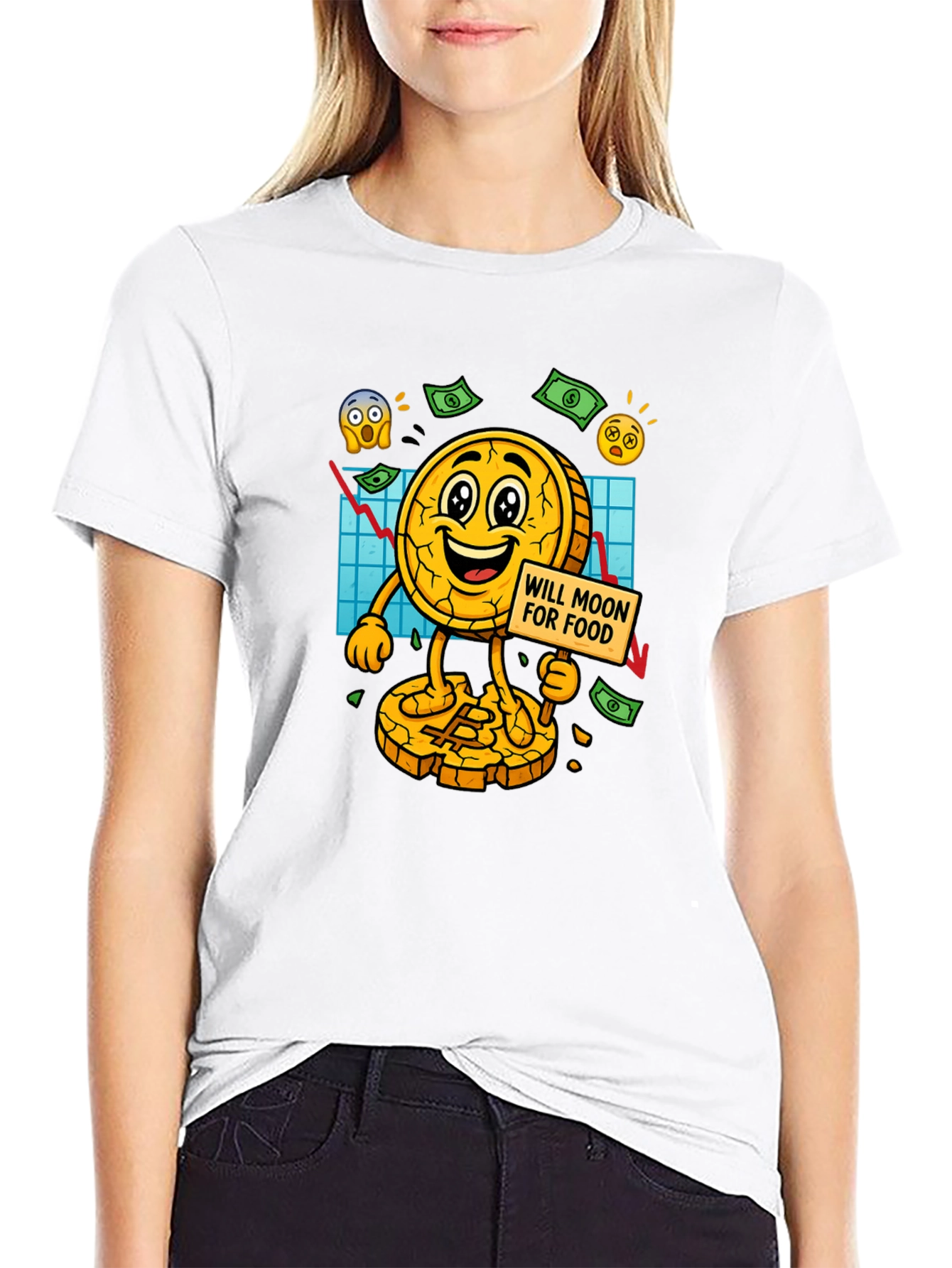 Bitcoin Mooning For Food T-Shirt