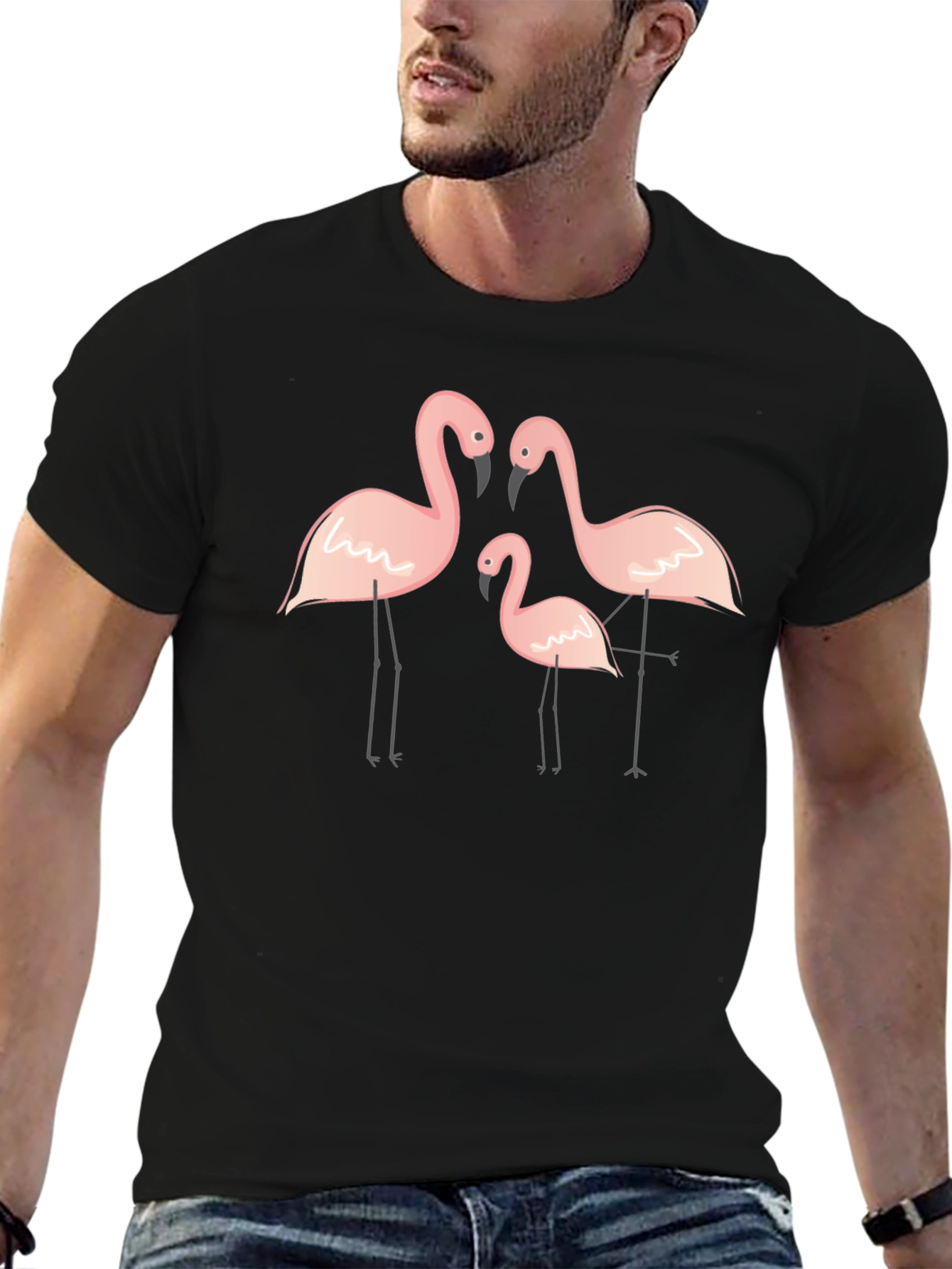 Flamingo Family Black T-Shirt