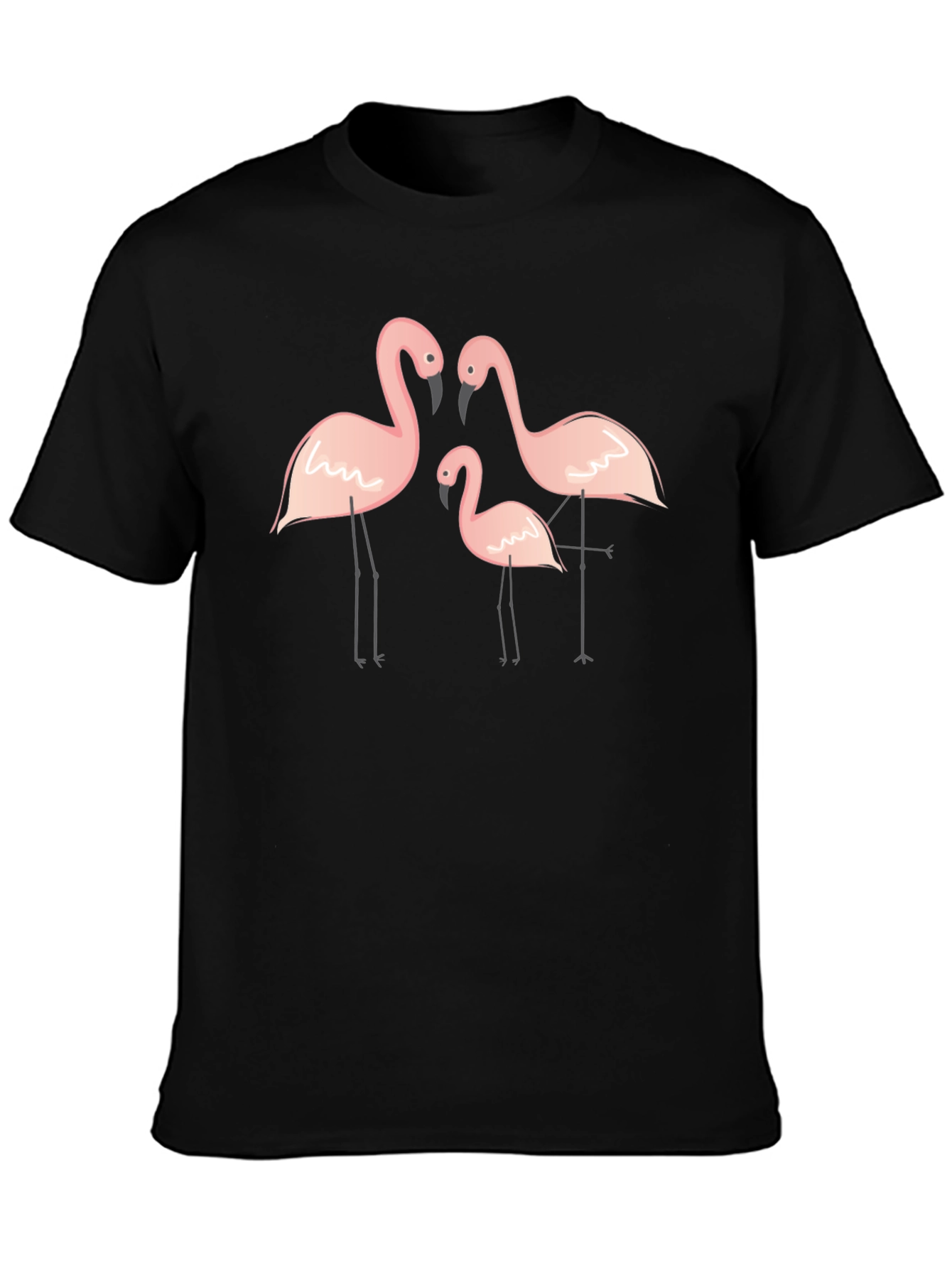 Flamingo Family Black T-Shirt