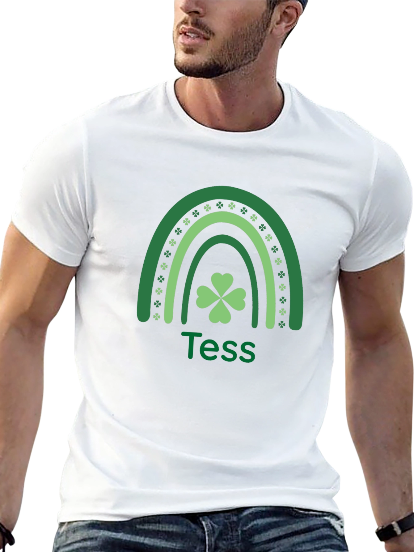 St. Patricks Day Shamrock Rainbow Tess T-Shirt