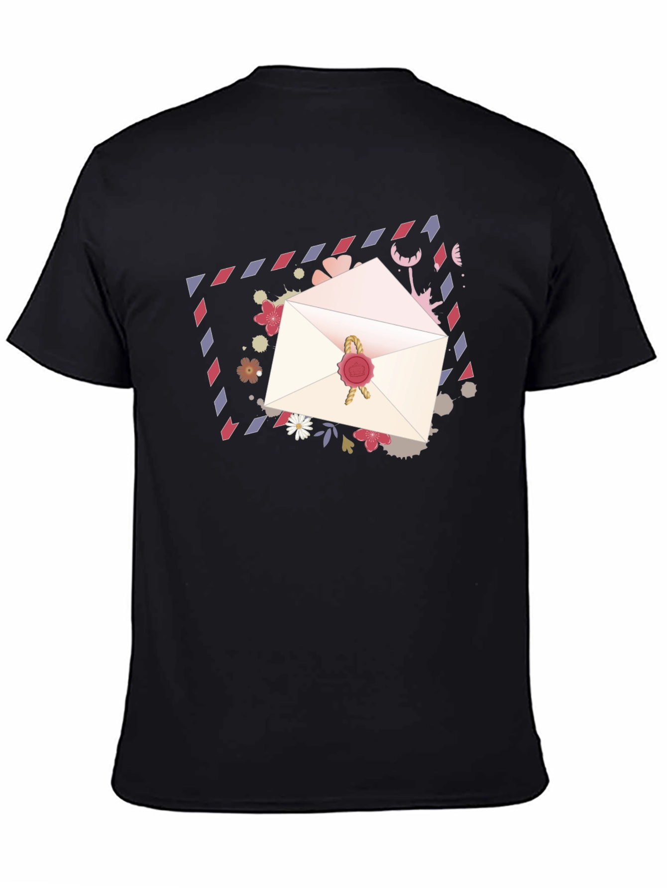 Romantic Letter Graphic Tee - Stylish Black T-Shirt