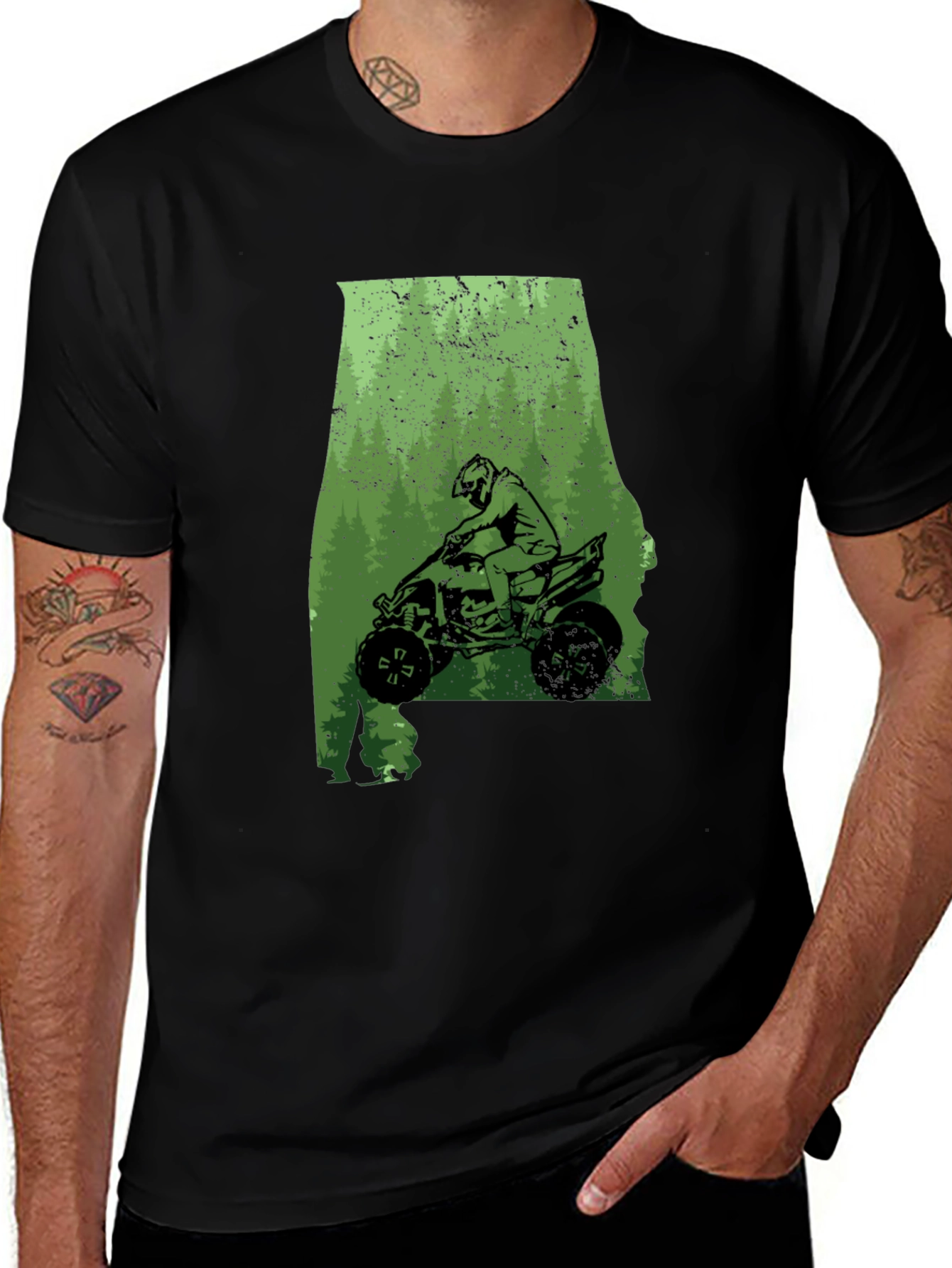 Alabama ATV Rider Graphic Tee - Black