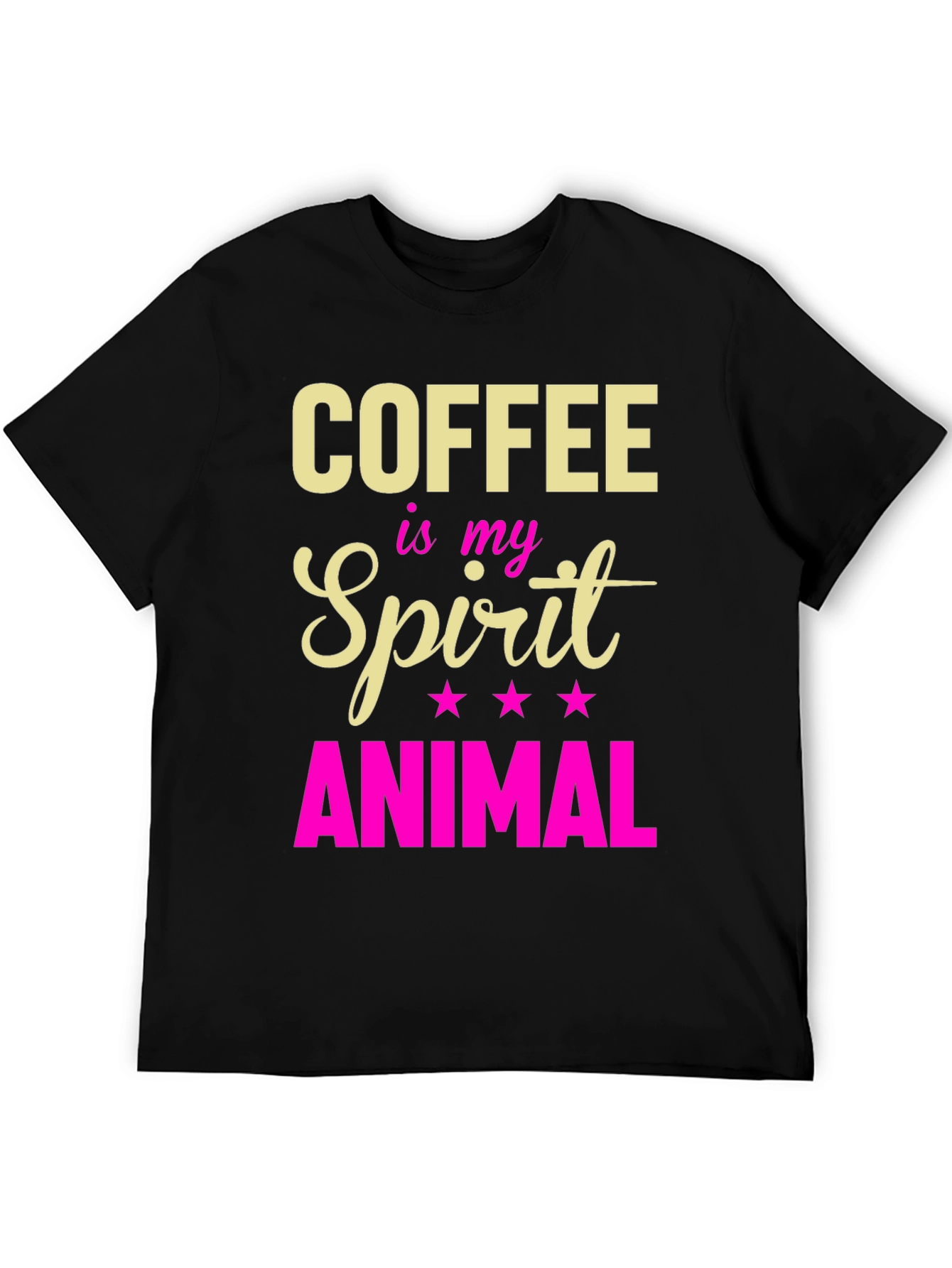 Coffee is My Spirit Animal Graphic Tee - Black