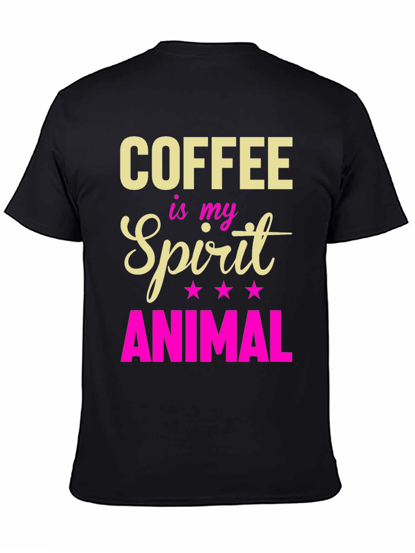 Coffee is My Spirit Animal Graphic Tee - Black