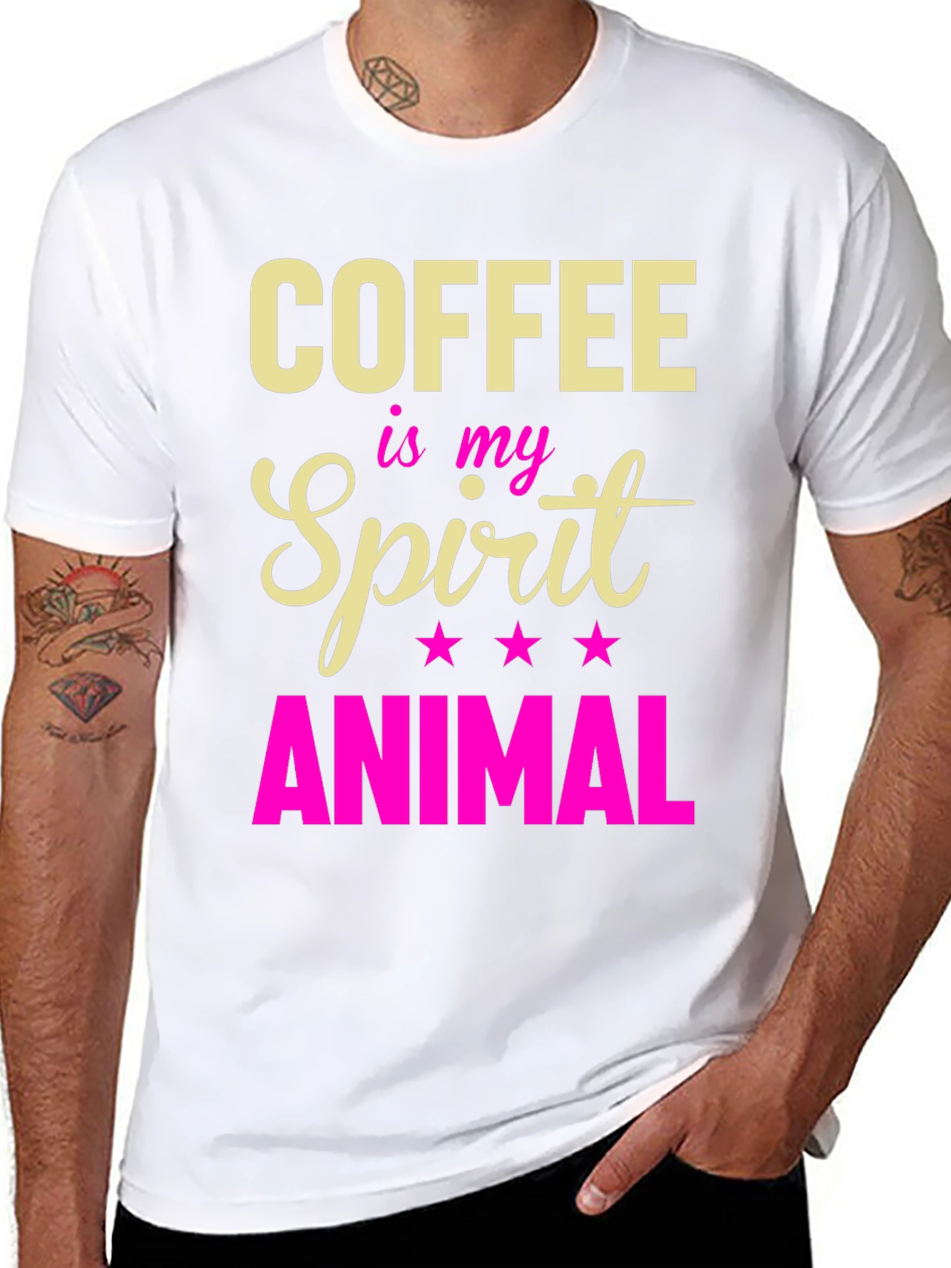 Coffee is My Spirit Animal Graphic Tee - Black