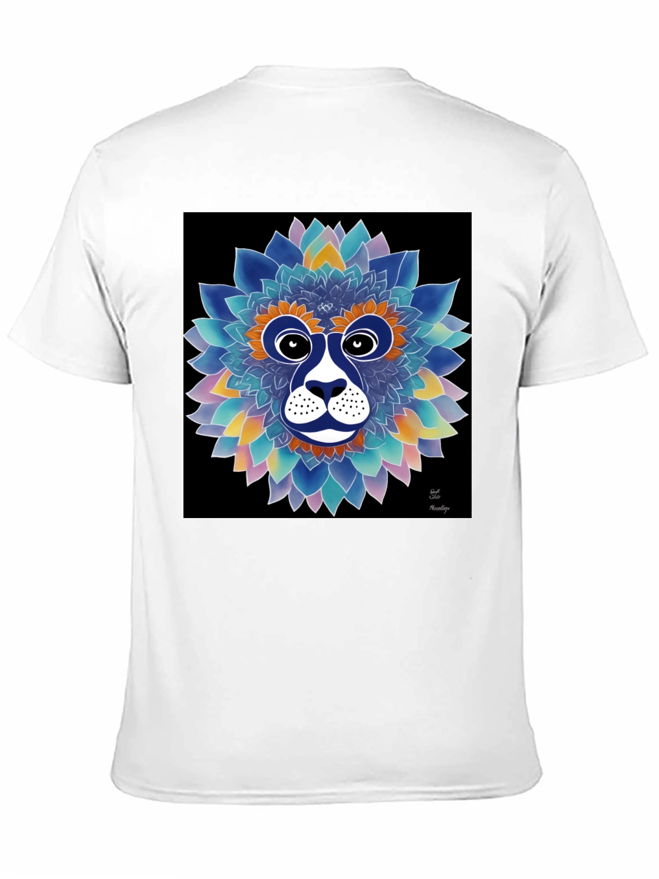 Floral Lion Face Graphic T-Shirt