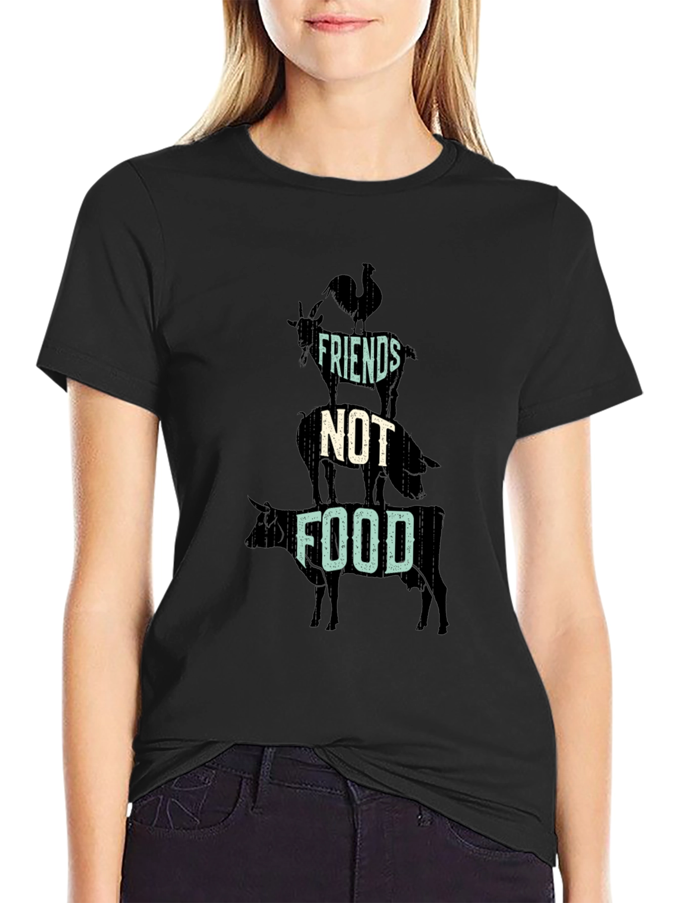 Friends Not Food T-Shirt - Vegan Animal Lover Tee