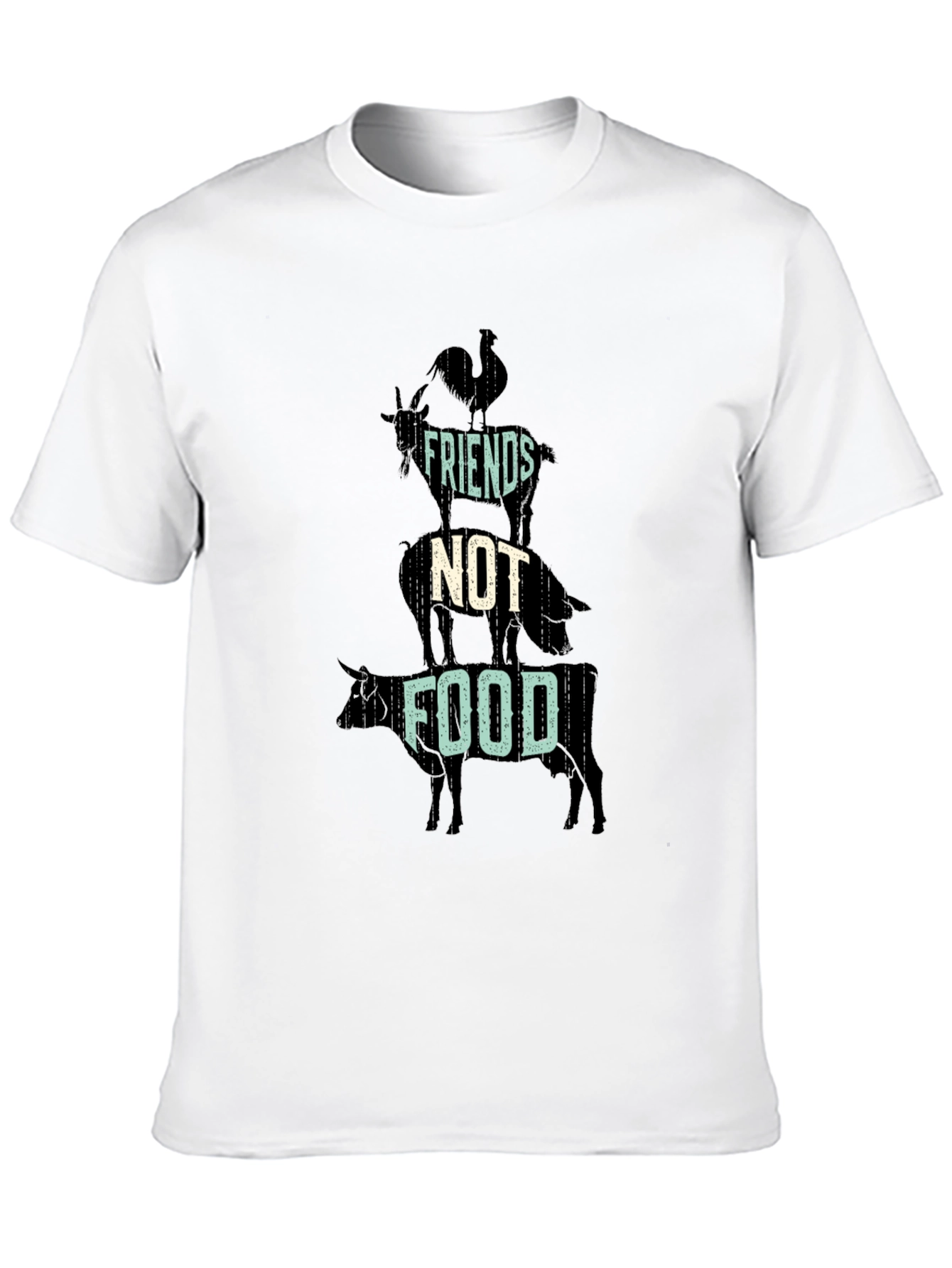 Friends Not Food T-Shirt - Vegan Animal Lover Tee