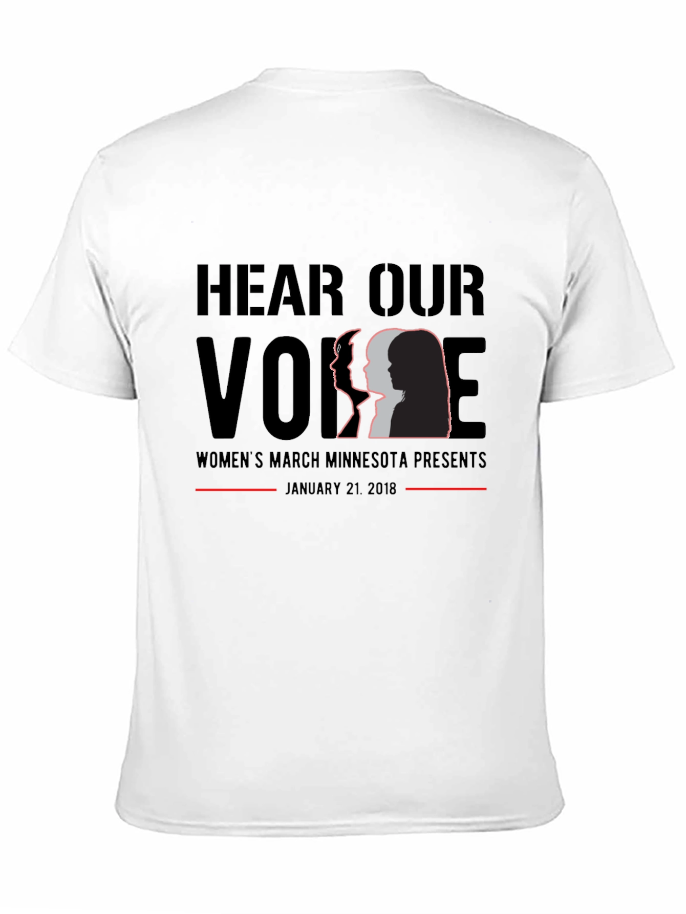 Hear Our Voice Womens March Black T-Shirt