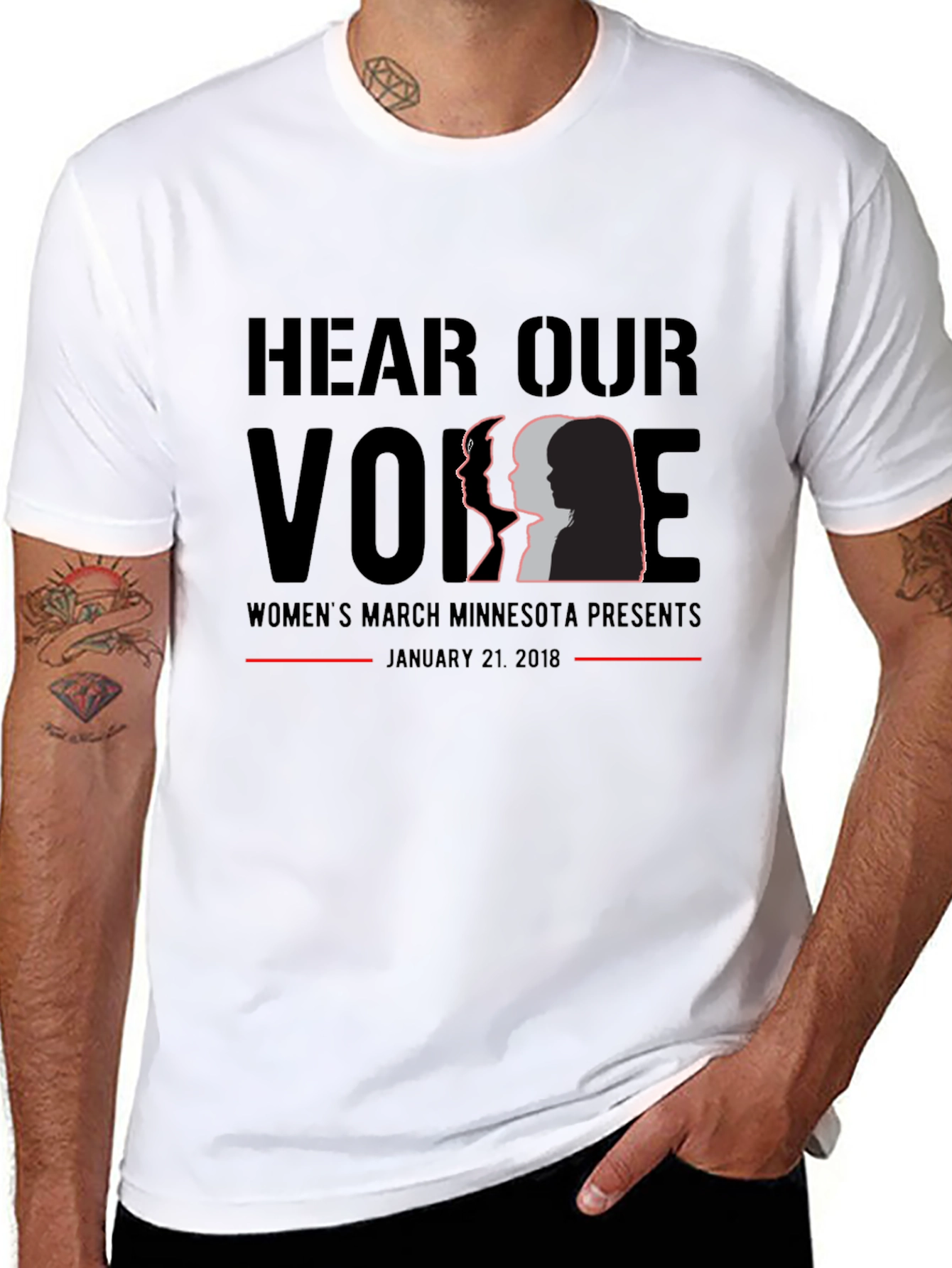 Hear Our Voice Womens March Black T-Shirt