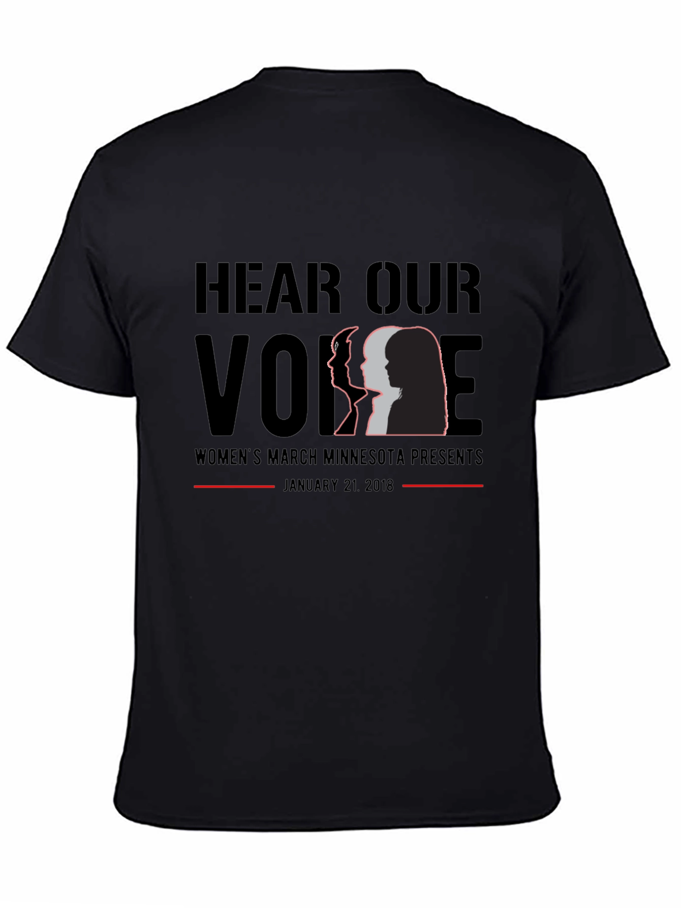 Hear Our Voice Womens March Black T-Shirt