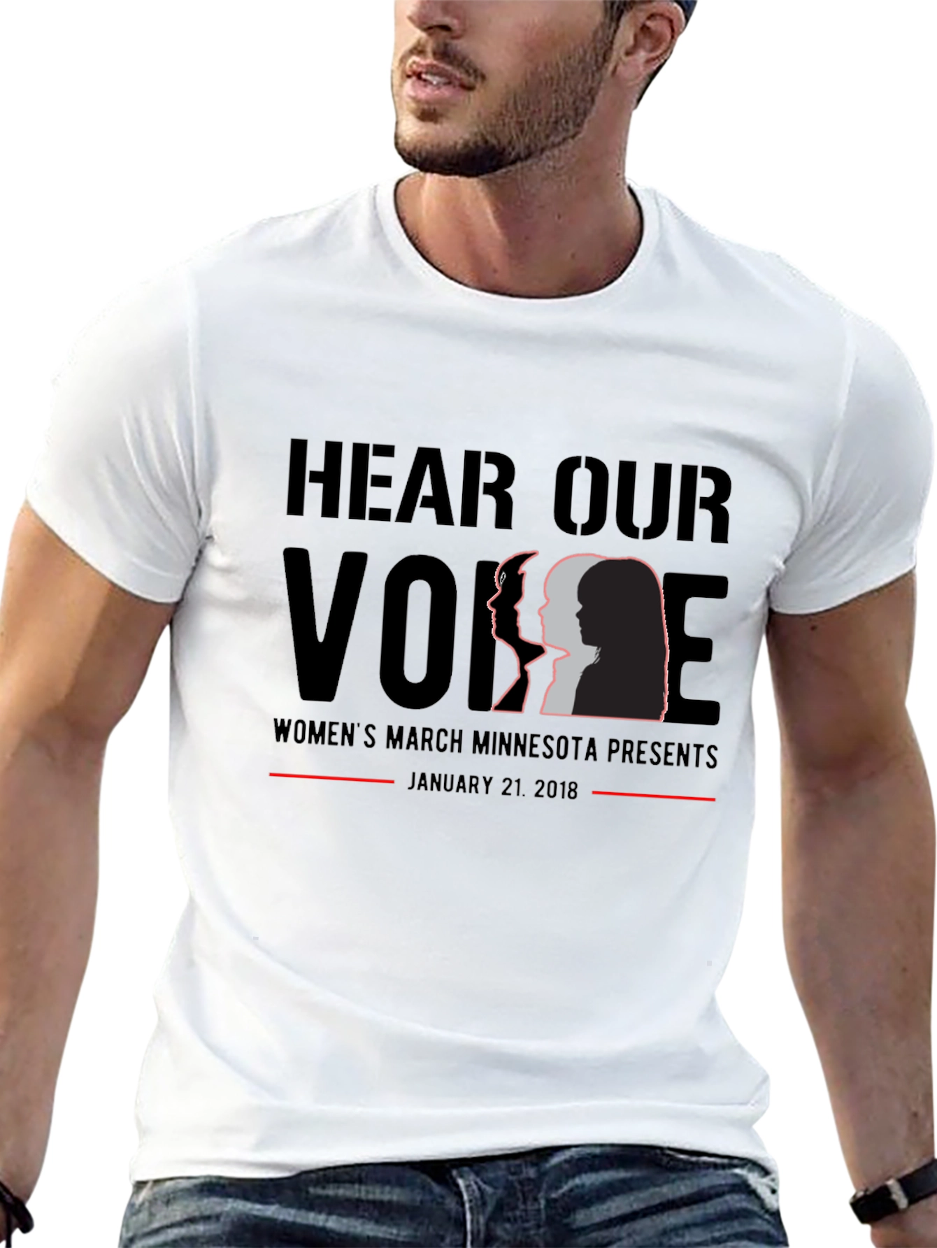 Hear Our Voice Womens March Black T-Shirt