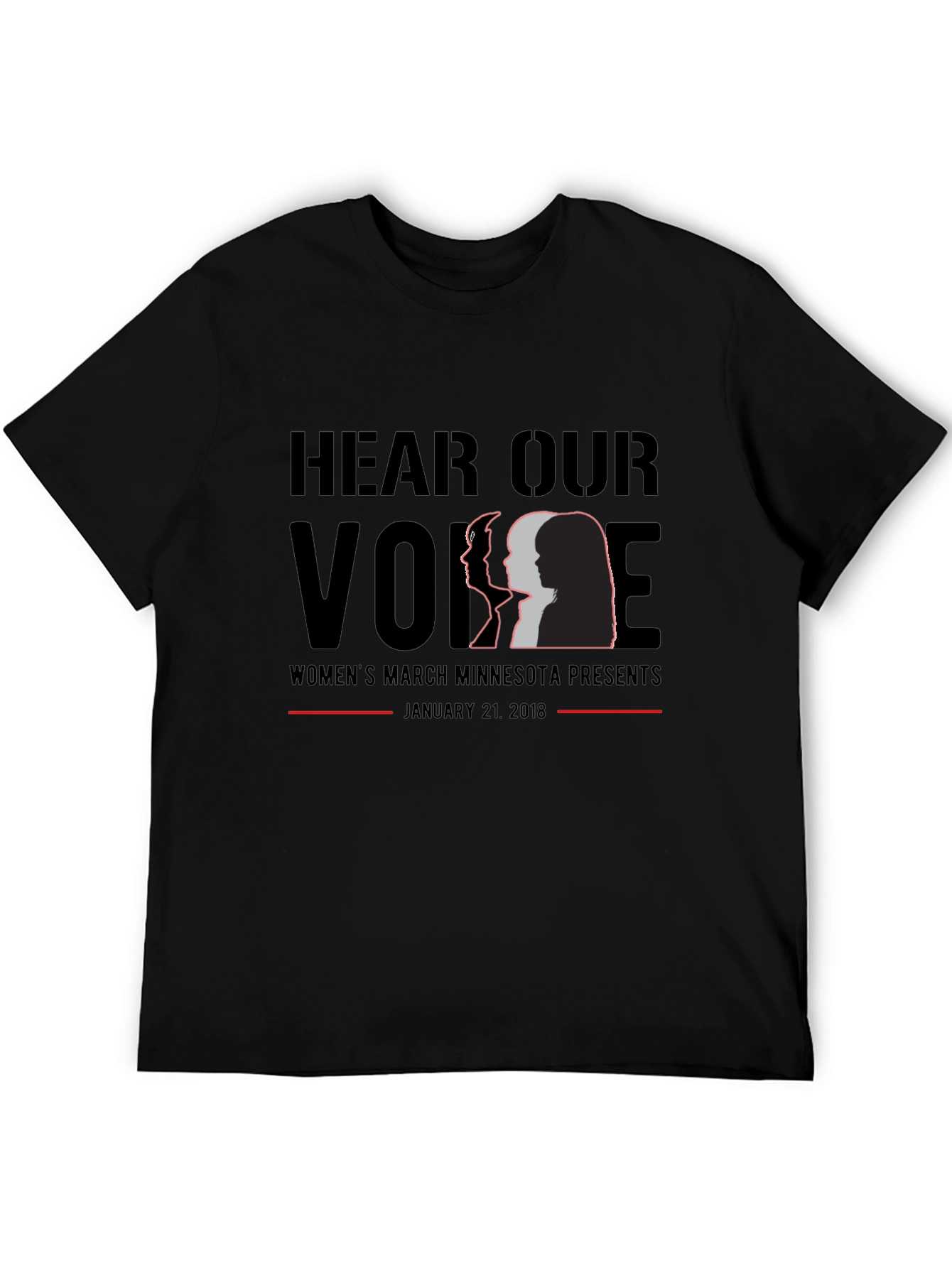 Hear Our Voice Womens March Black T-Shirt